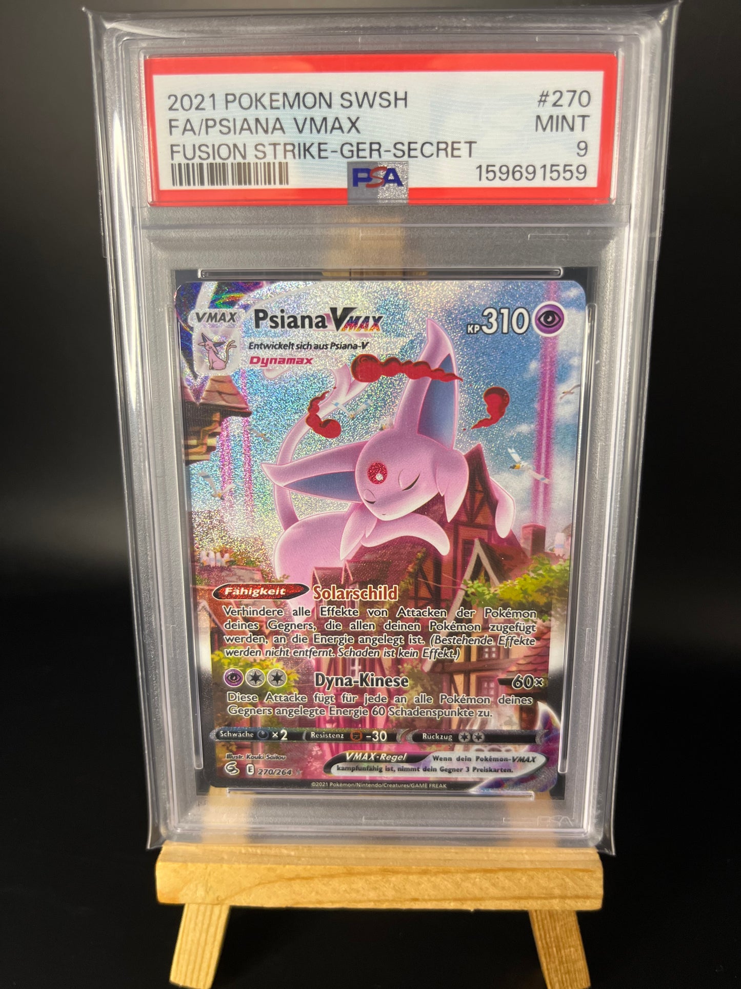 Pokémon Karte Psiana VMAX (FST 270) PSA 9 - Fusionsangriff - Deutsch