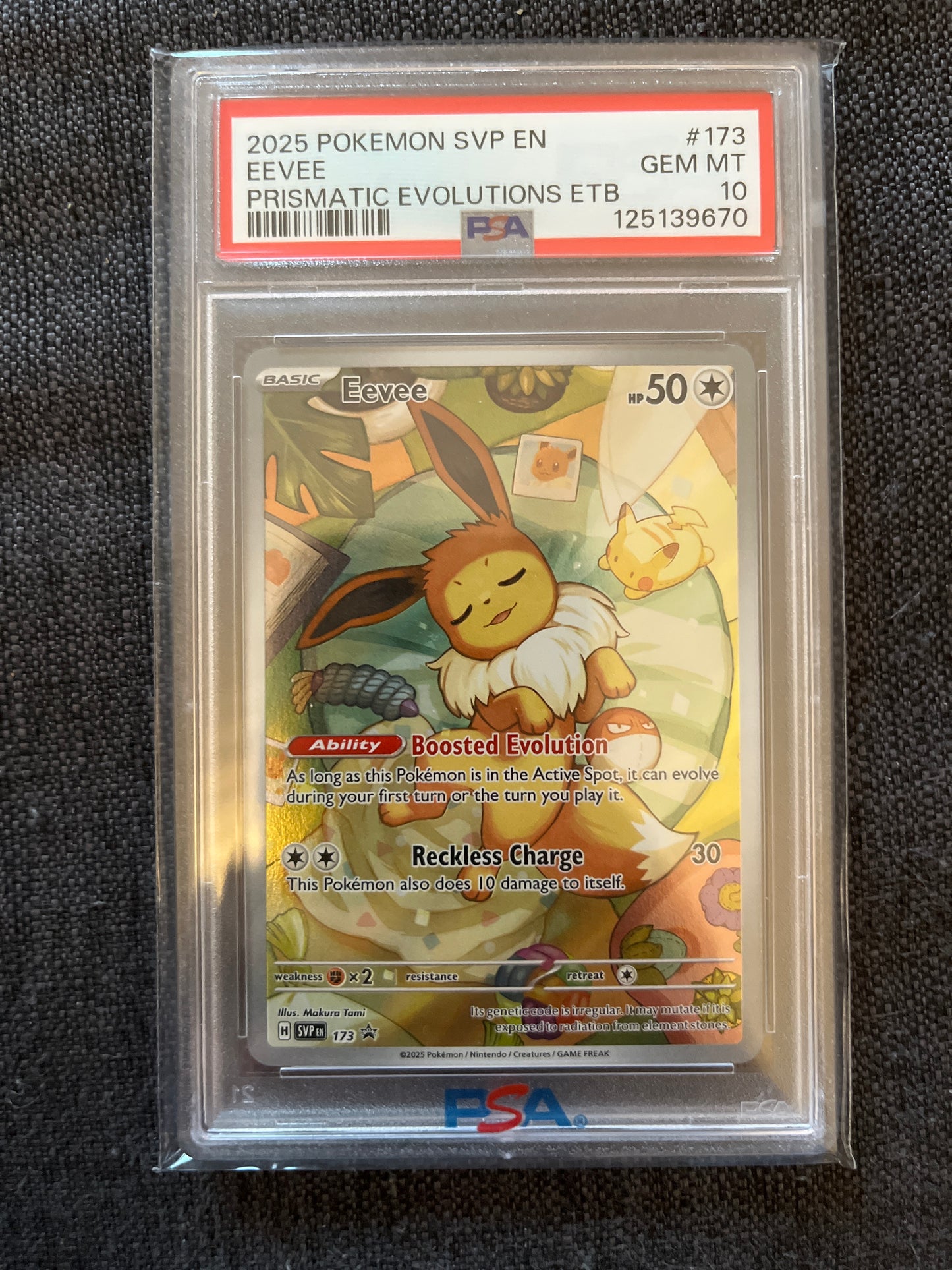 Pokemon Karte Evoli - Eevee (SVP 173) PSA 10 - SV Black Star Promos - English