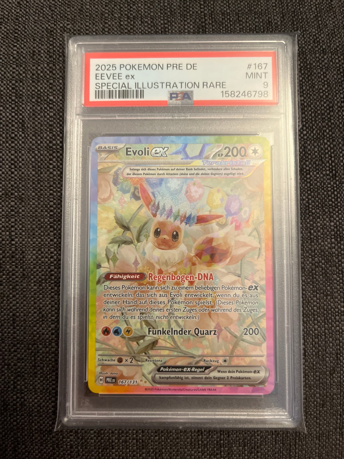 Pokémon Karte Evoli 167 PSA 9 - Deutsch