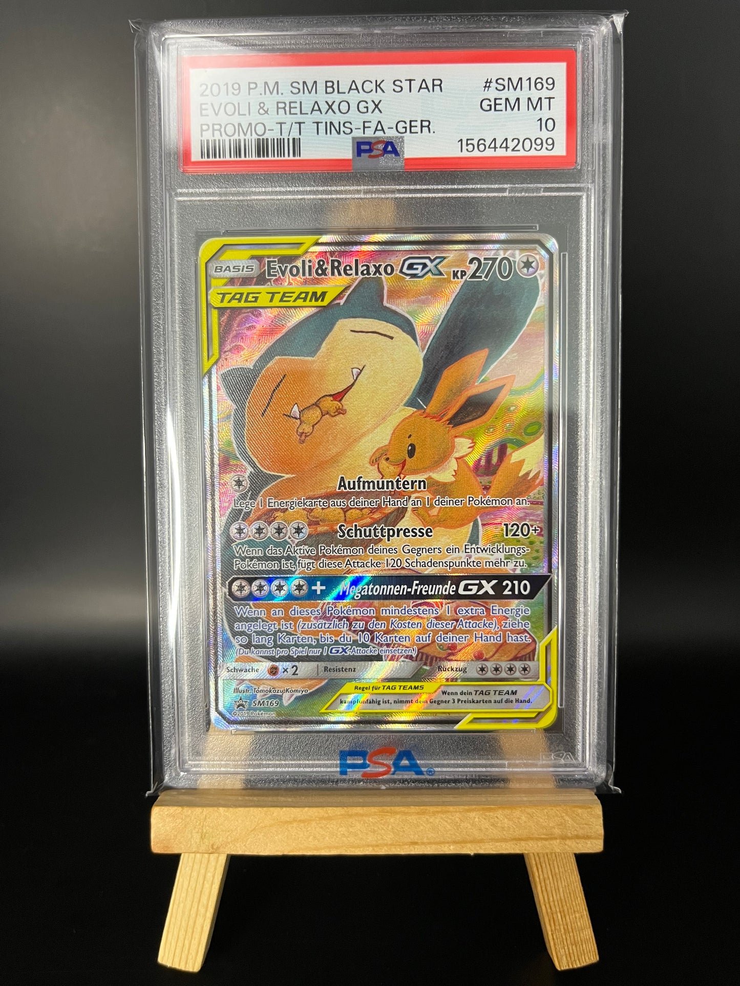 Pokémon Karte Evoli & Relaxo GX (SM 169) - SM Black Star Promos - Deutsch
