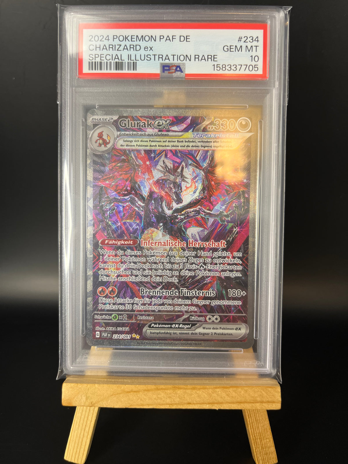 Pokemon Karte Glurak - Charizard ex (PAF 234) PSA 10 - Paldeas Schicksale - Deutsch