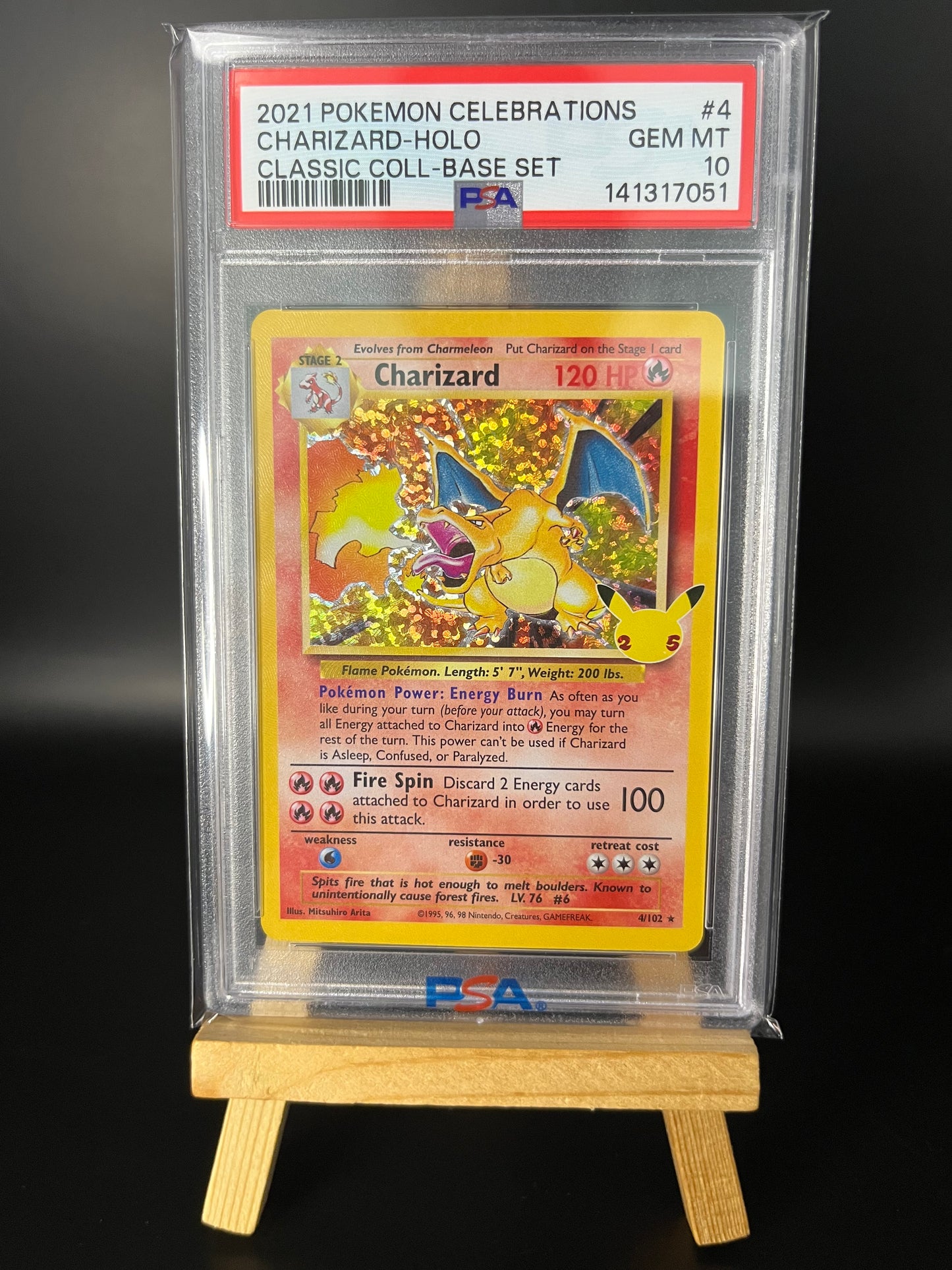 Pokémon Karte Charizard (CEL BS 4) PSA 10 - Celebrations - English