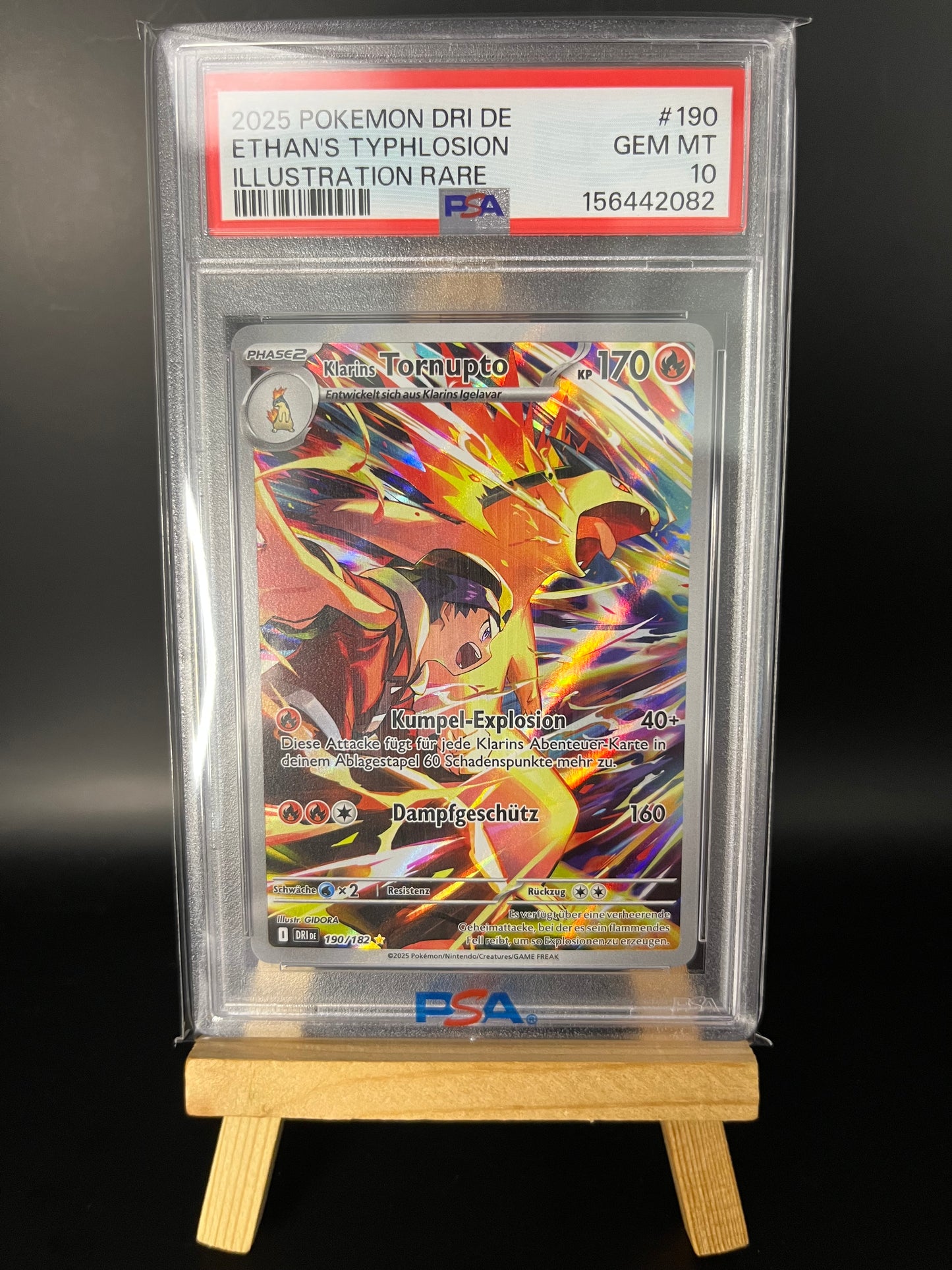 Pokemon Karte Klarins Tornupto (DRI 190) PSA 10 - Ewige Rivalen - Deutsch
