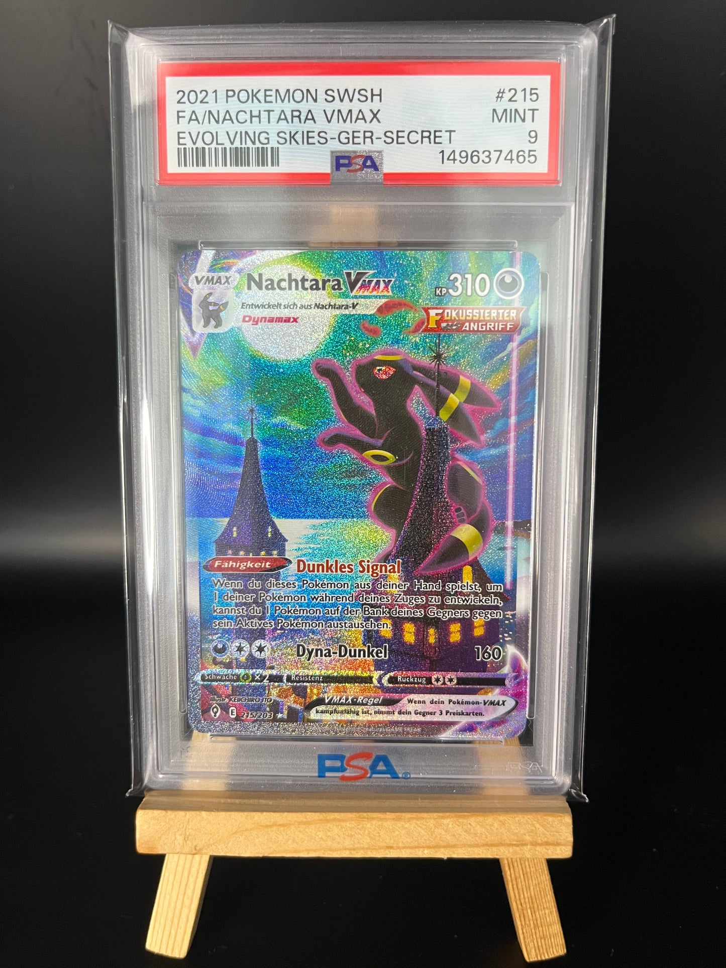 Pokémon Karte Nachtara VMAX (EVS 215) PSA 9 - Drachenwandel - Deutsch