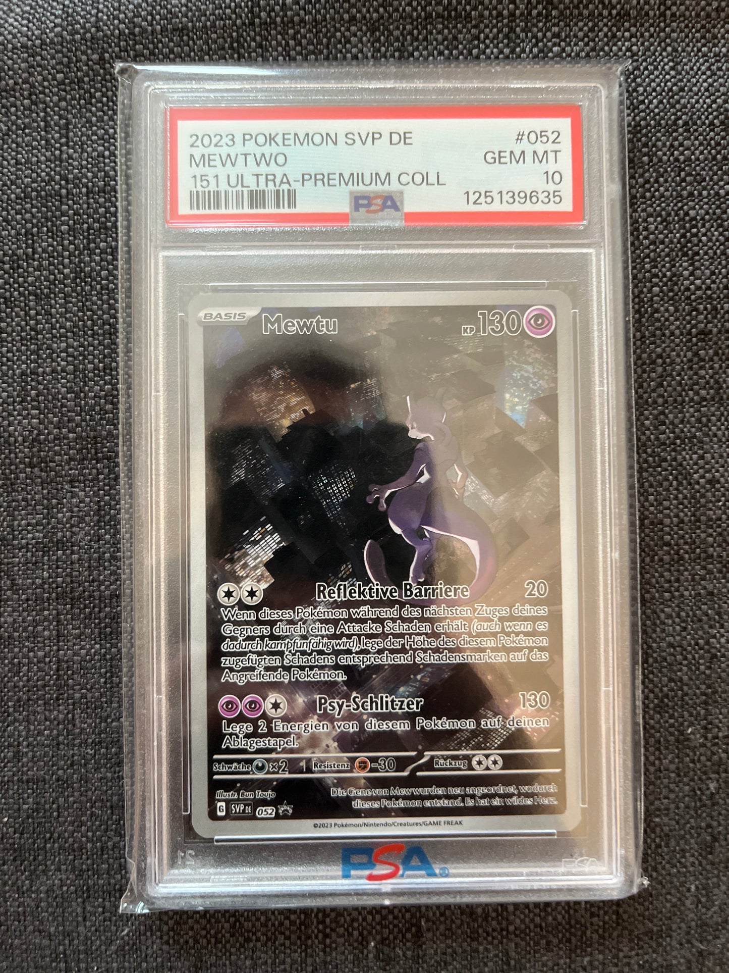 Pokemon Karte Mewtu (SVP 052) PSA 10 - SV Black Star Promos - Deutsch