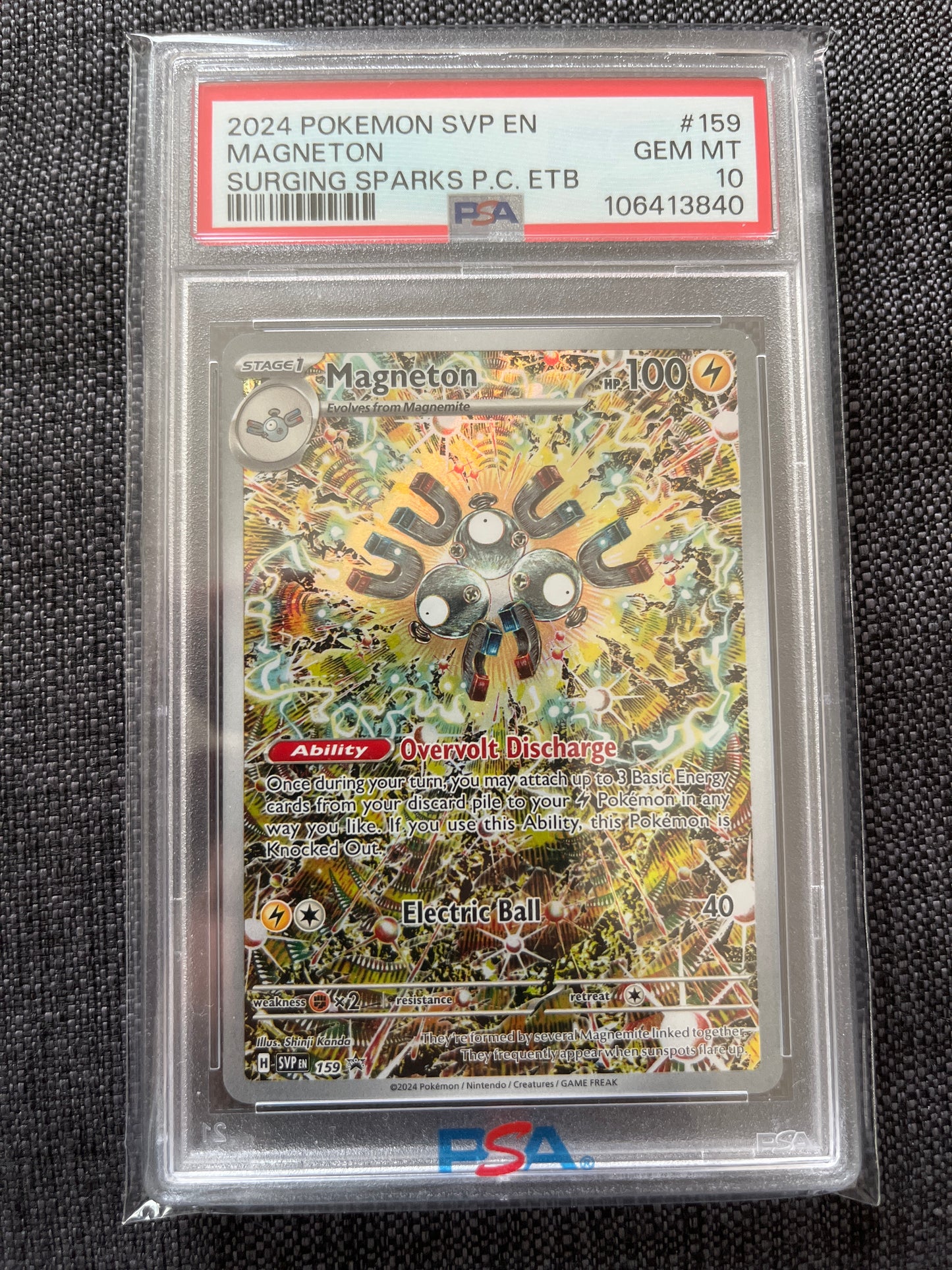 Pokemon Karte Magneton (SVP 159) PSA 10 - Pokemon Center Promo - Englisch - wrong Label