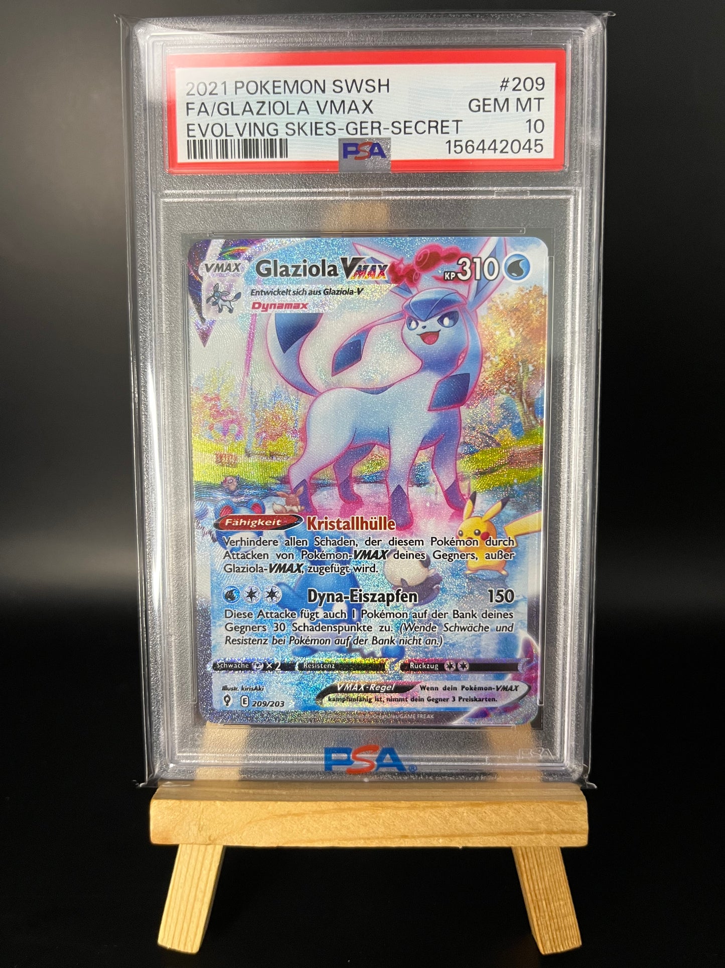 Pokémon Karte Glaziola VMAX (EVS 209) PSA 10 - Drachenwandel - Deutsch