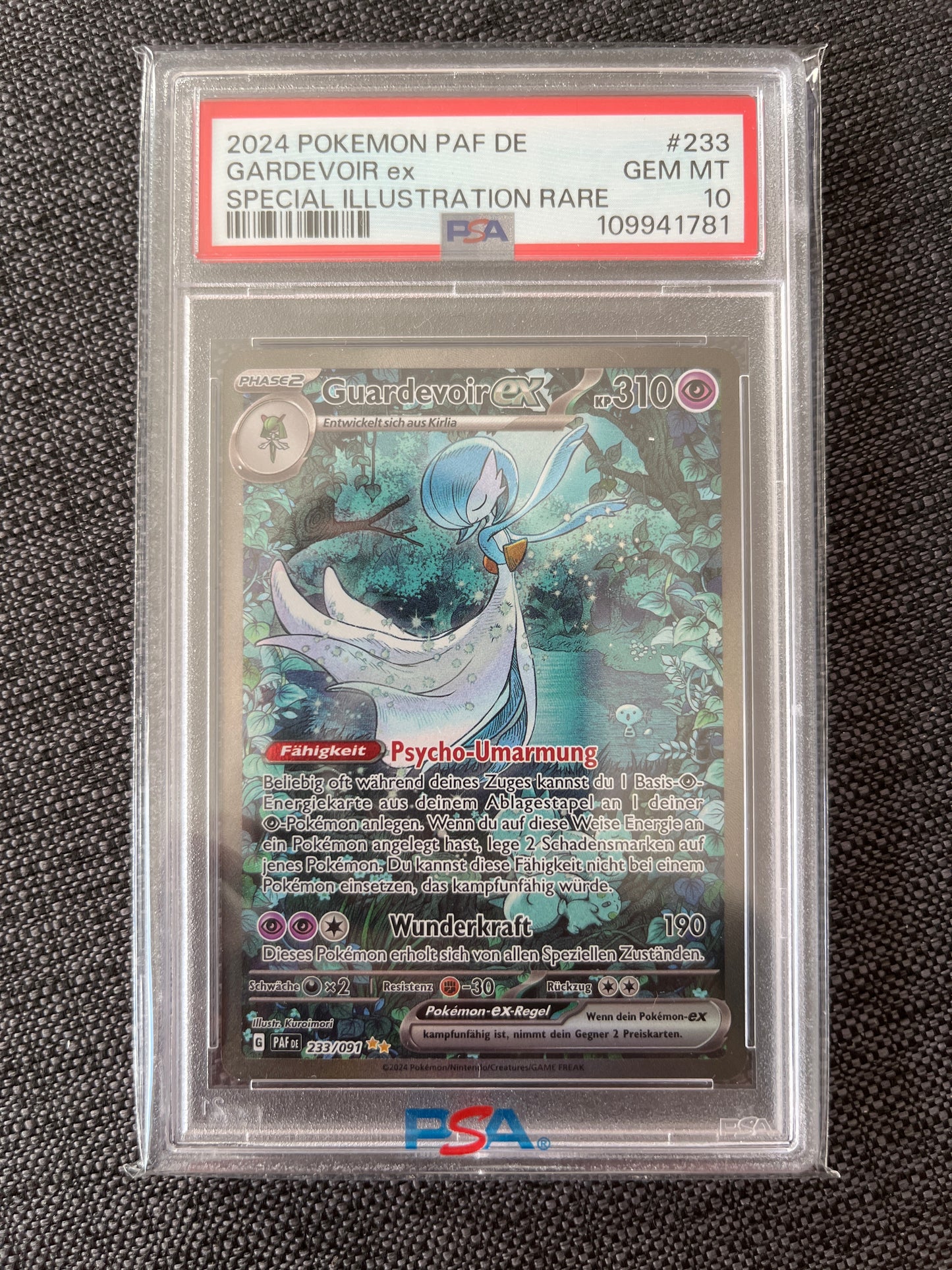Pokemon Karte Guardevoir ex (PAF 233) PSA 10 - Paldeas Schicksale - Deutsch