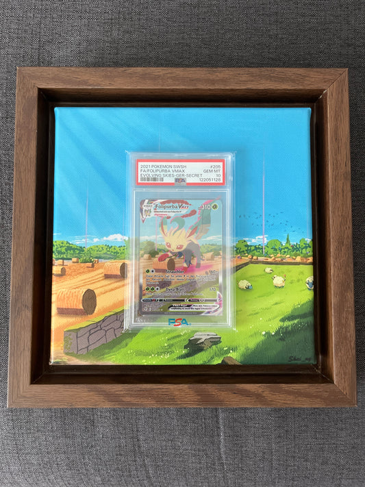 Pokemon Karte Folipurba - Leafeon VMAX (EVS 205) PSA 10 - Drachenwandel - Deutsch mit Rahmen