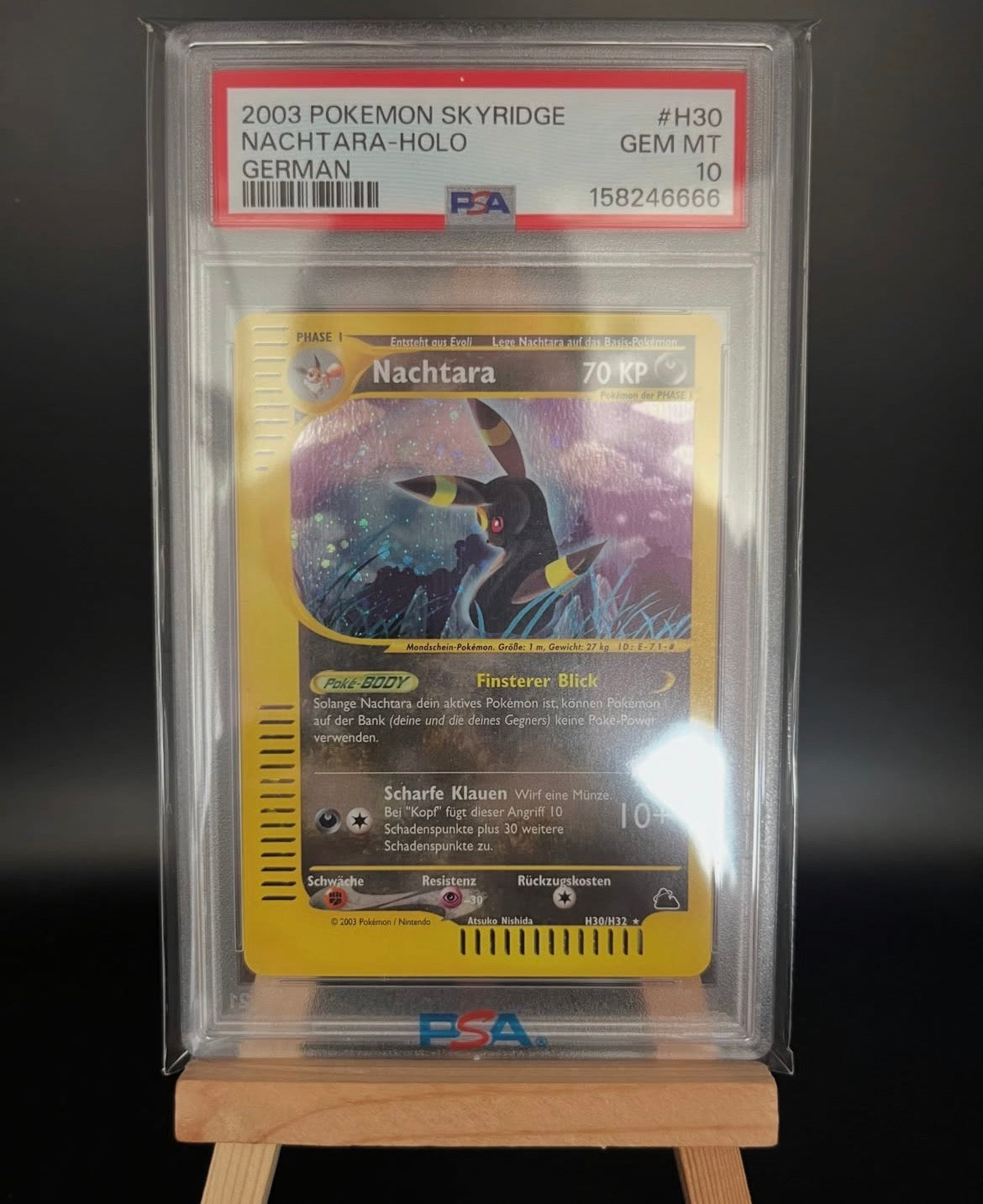 Pokémon Karte Nachtara H30 Holo mit Swirl - PSA 10 Pop 2 - Deutsch