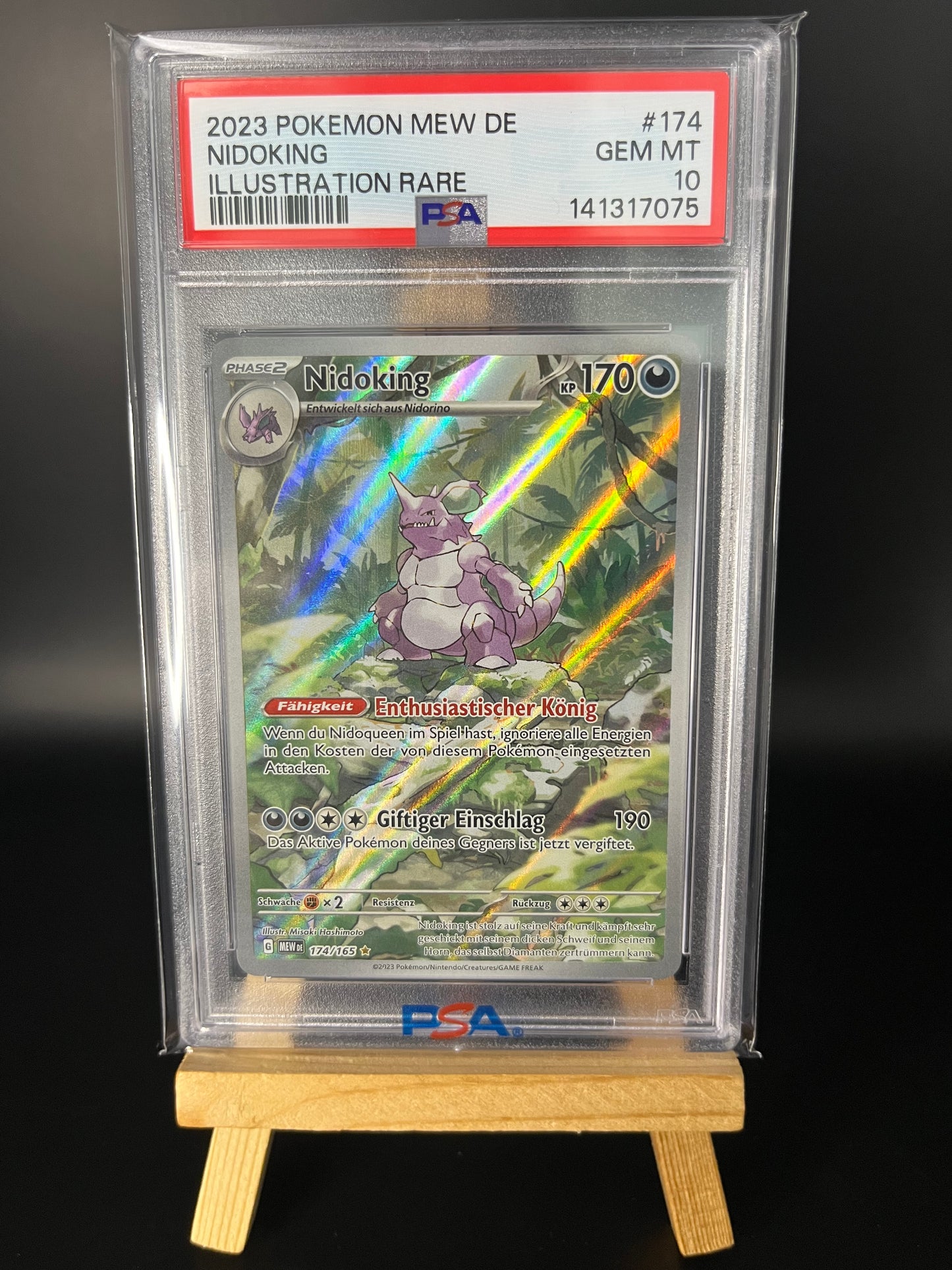 Pokémon Karte Nidoking 174 PSA 10 - 151 - Deutsch