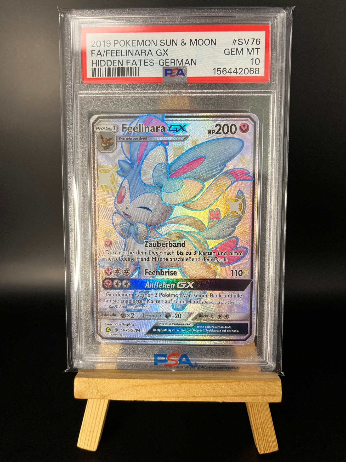 Pokémon Karte Feelinara GX (HIF SV76) PSA 10 - Verborgenes Schicksal - Deutsch