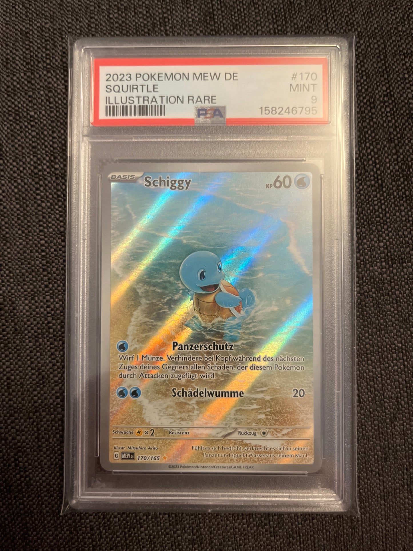 Pokémon Karte Schiggy 170 PSA 9 - Deutsch