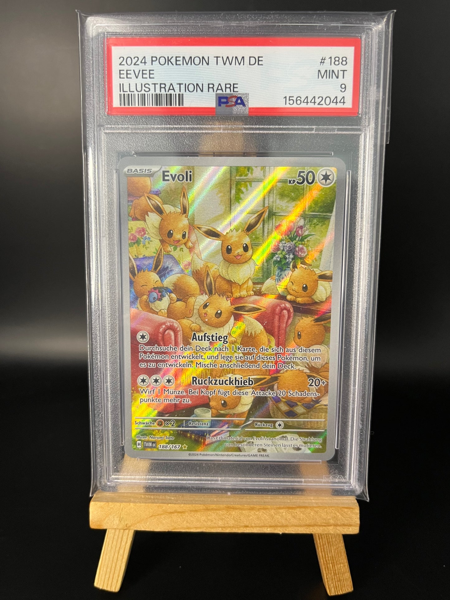 Pokémon Karte Evoli (TWM 188) PSA 9 - Maskerade im Zwielicht - Deutsch
