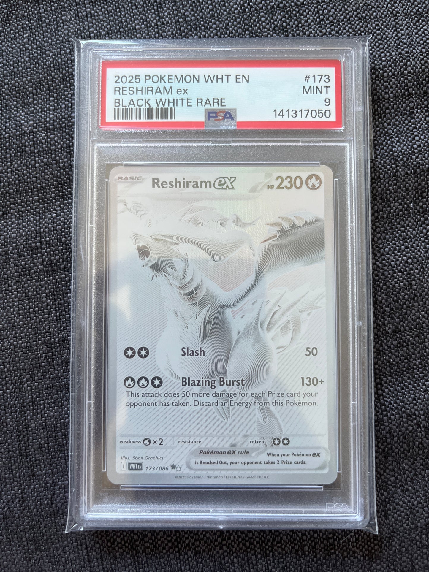 Reshiram 173 PSA 9 - White Flare - English