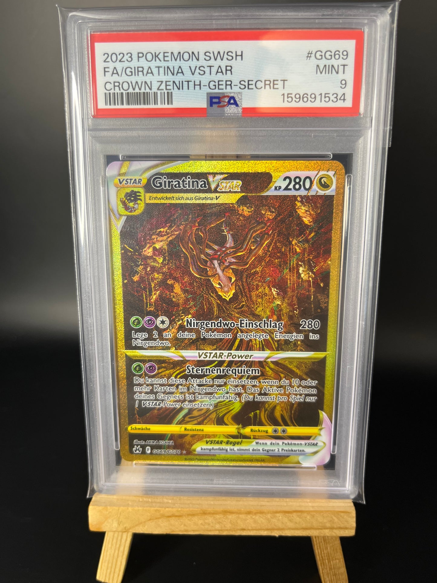 Pokémon Karte Giratina VSTAR (CRZ GG69) PSA 9 - Zenit der Könige - Deutsch