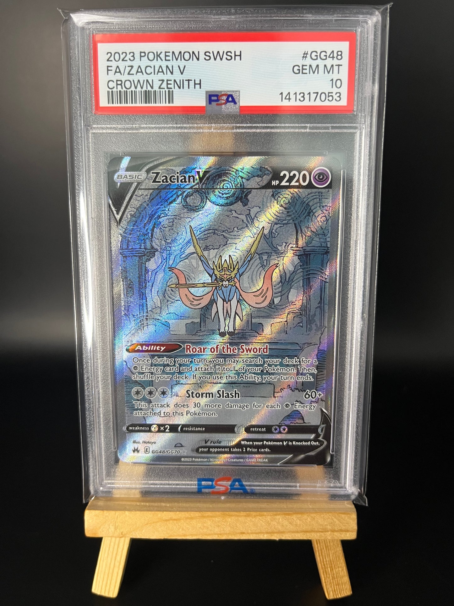 Pokemon Karte Zacian V (CRZ GG48) PSA 10 - Crown Zenit - English