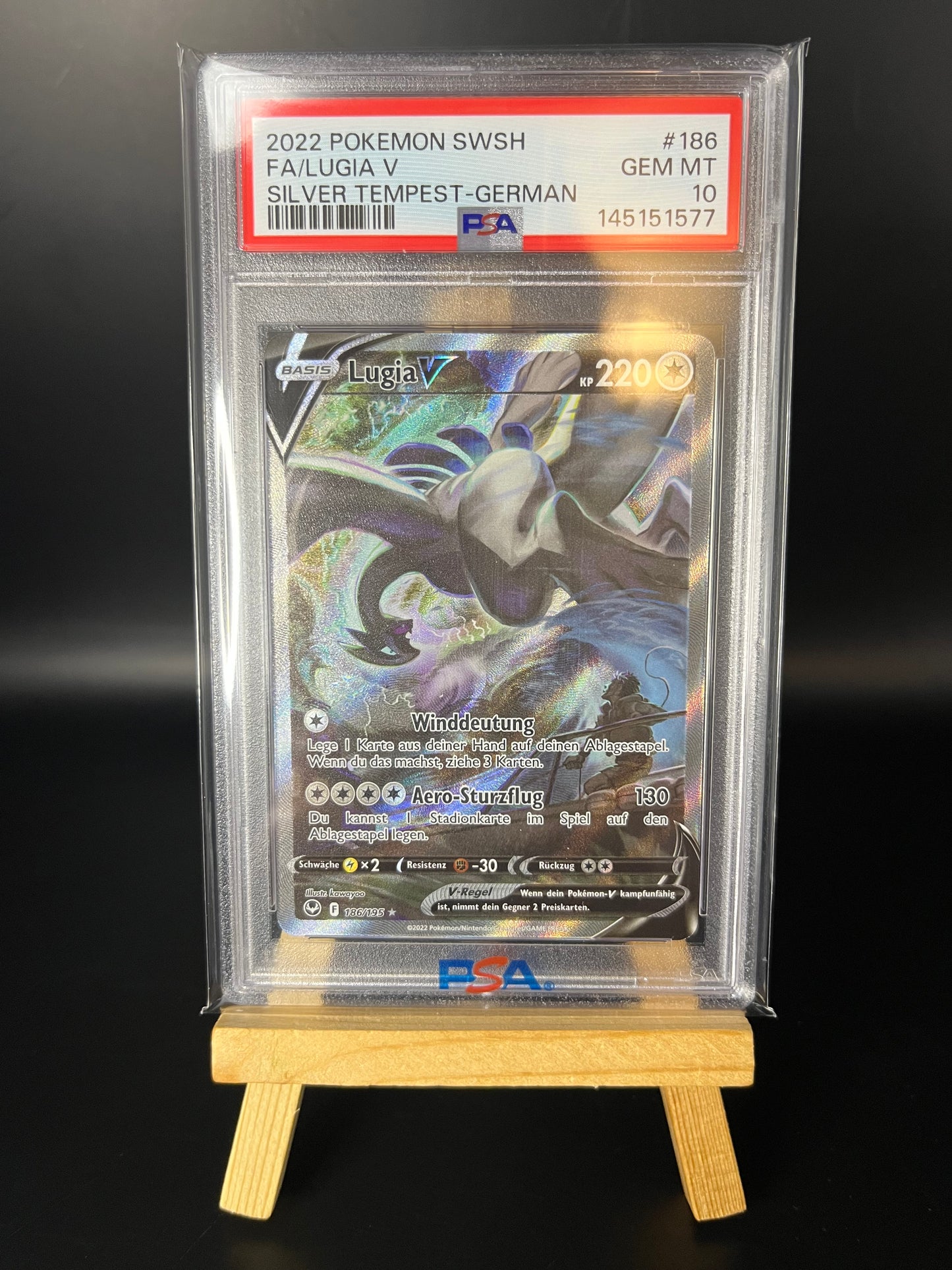 Pokemon Karte Lugia V (SIT 186) PSA 10 - Silberne Sturmwinde - Deutsch
