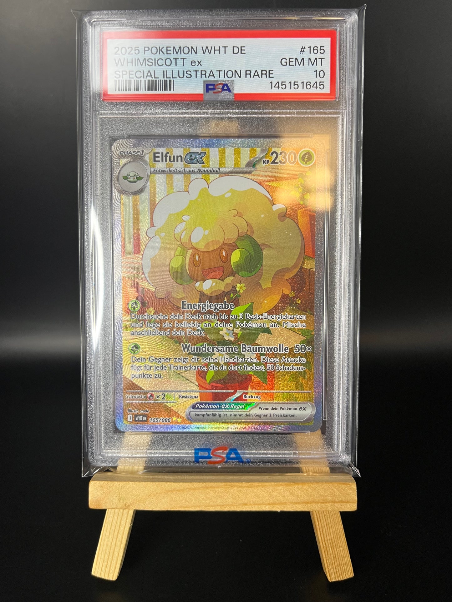 Pokemon Karte Elfun ex (WHT 165) PSA 10 Pop 4!- Weiße Flammen - Deutsch
