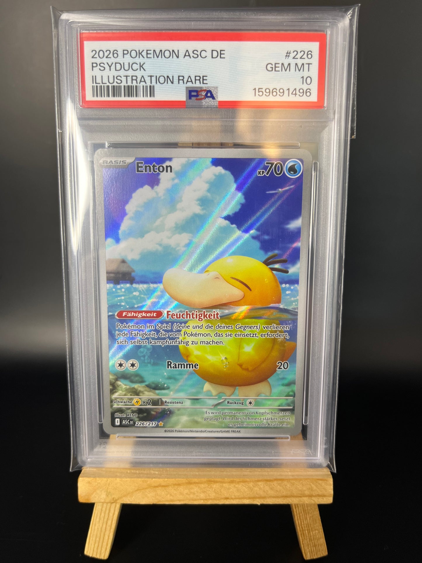 Pokemon Karte Enton (ASC 226) PSA 10 Pop 12! - Erhabene Helden - Deutsch