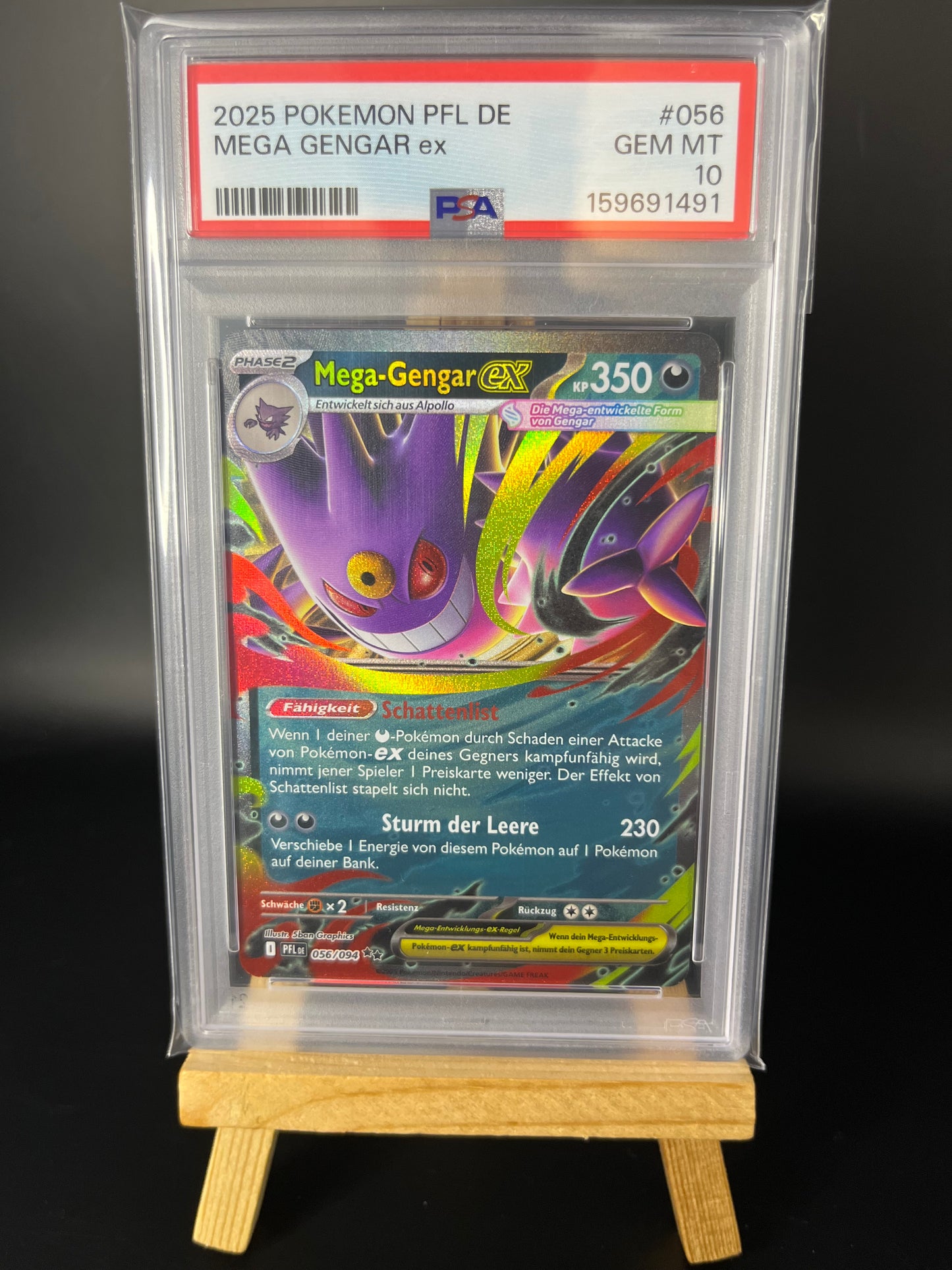 Pokemon Karte Mega Gengar ex (PFL 056) PSA 10 - Fatale Flammen - Deutsch