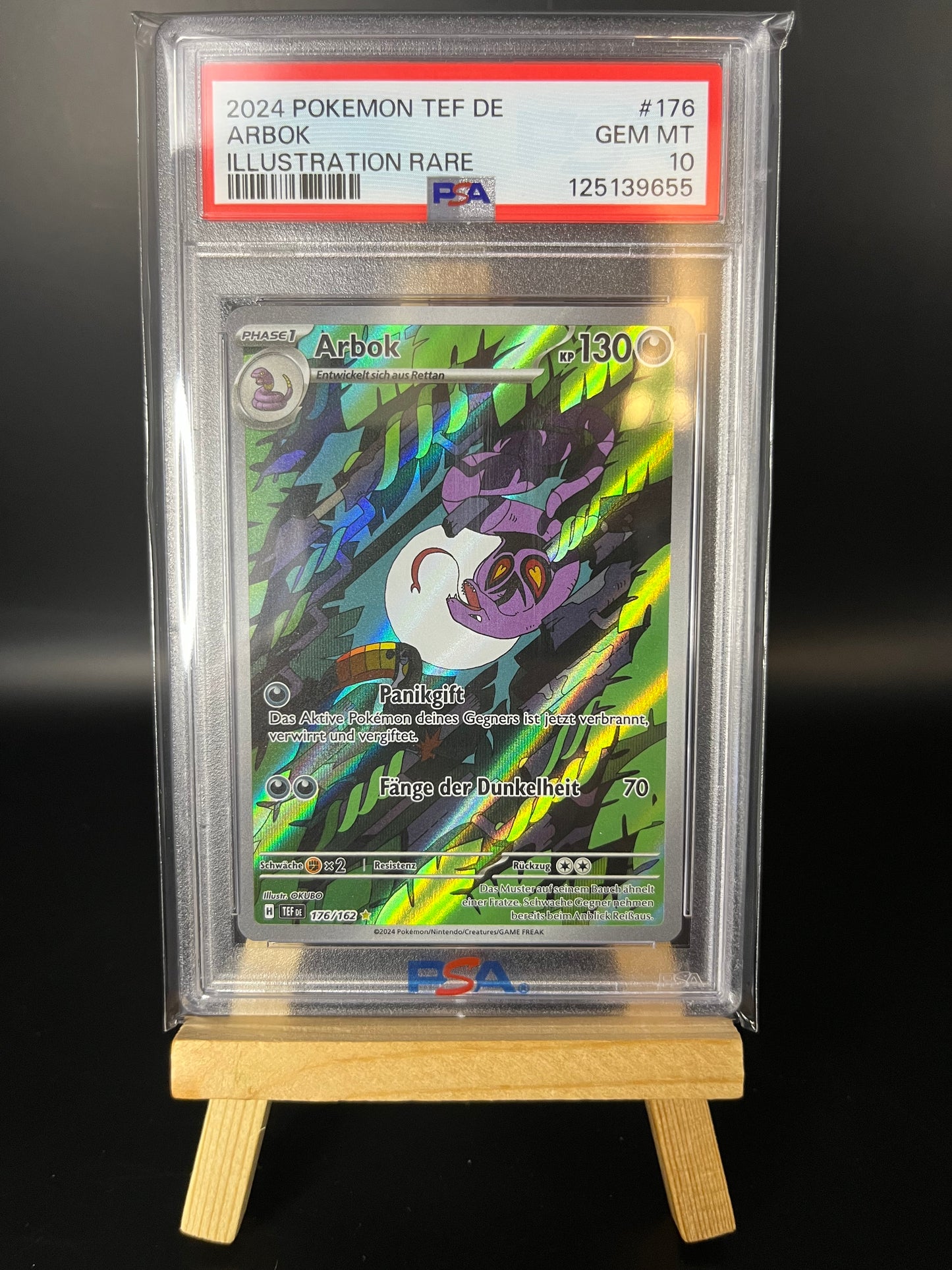 Pokemon Karte Arbok (TEF 176) PSA 10 - Gewalten der Zeit - Deutsch