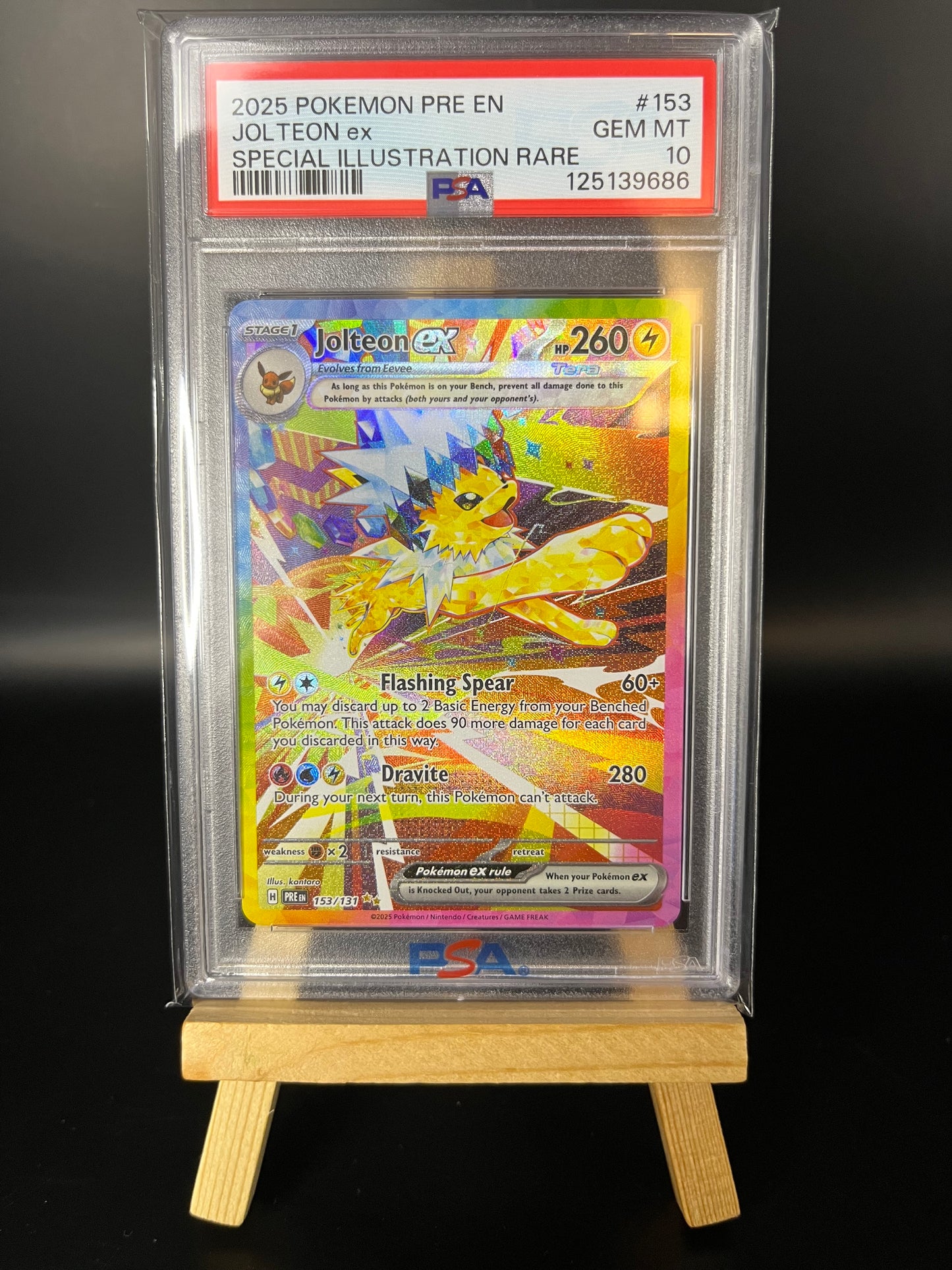 Pokemon Karte Blitza - Jolteon ex (PRE 153) PSA 10 - Prismatic Evolutions - English