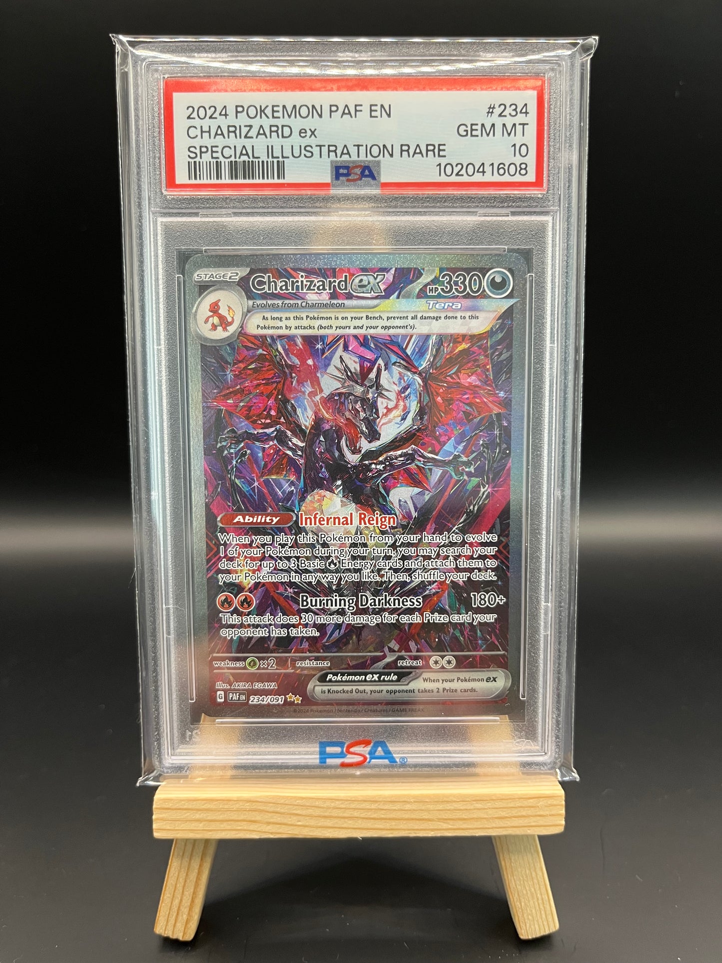 Pokemon Karte Glurak - Charizard ex (PAF 234) PSA 10 - Paldean Fates - Englisch