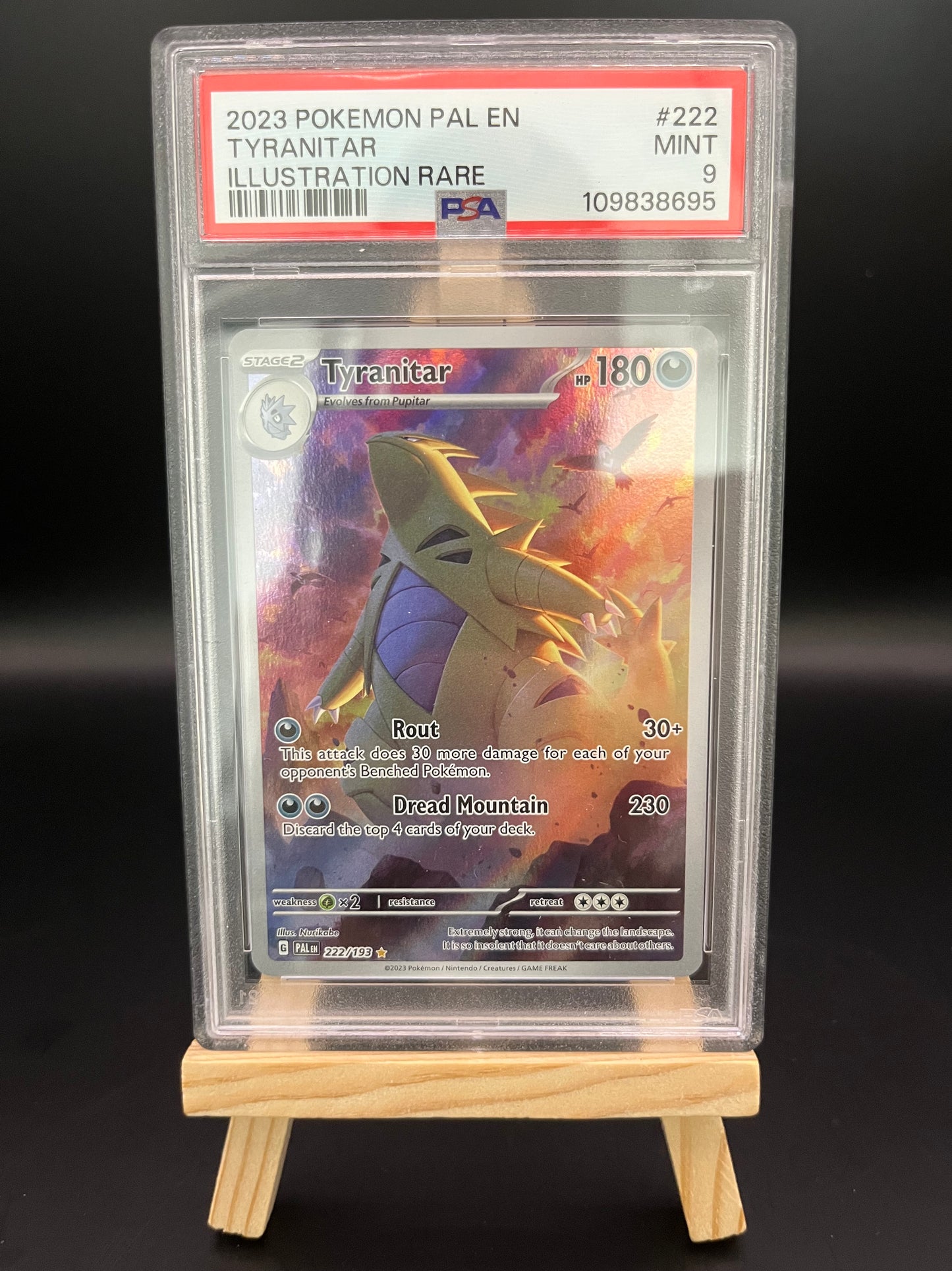 Pokemon Karte Despotar - Tyranitar (PAL 222) PSA 9 - Paldea Evolved - Englisch