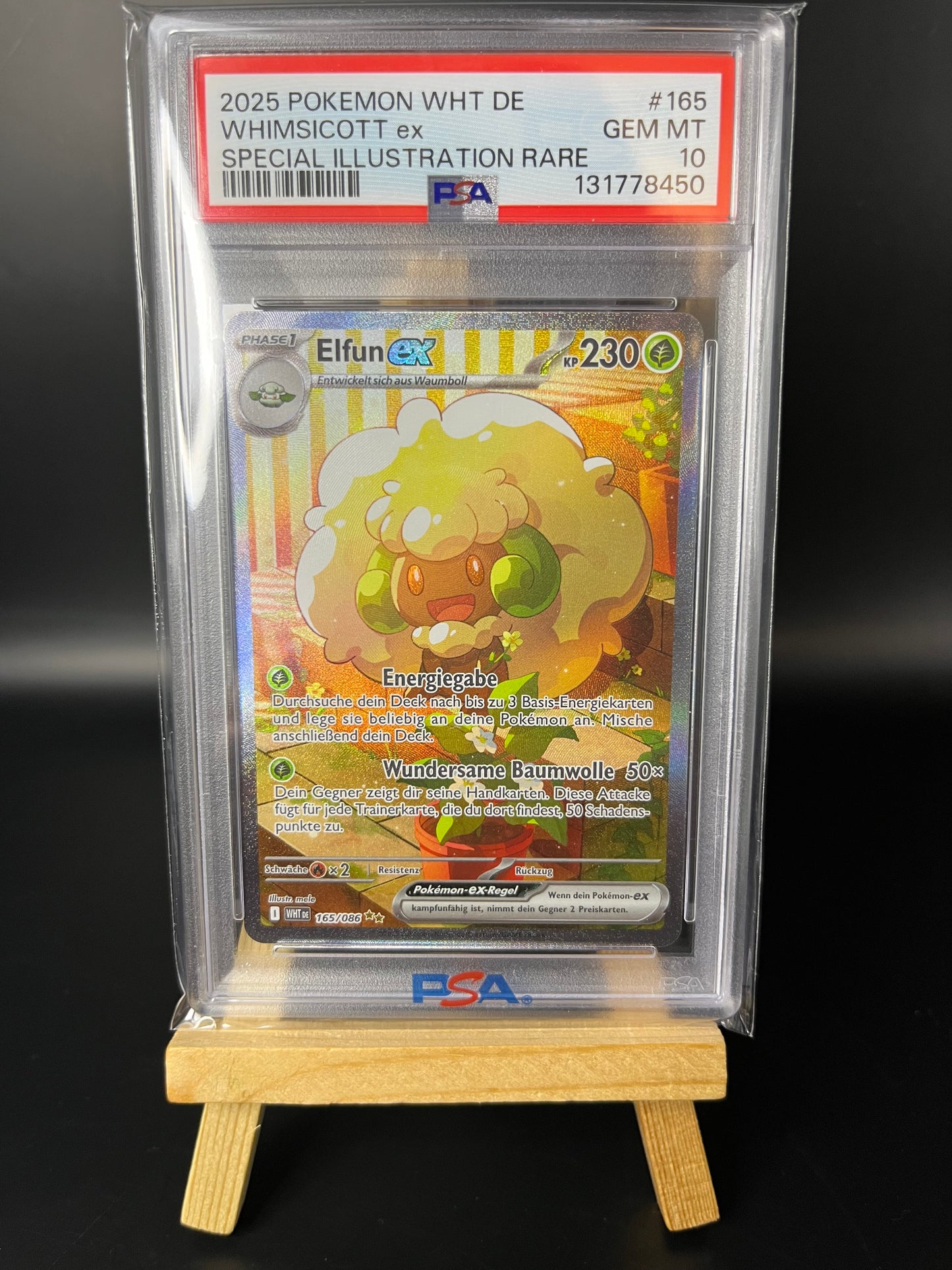 Pokemon Karte Elfun ex (WHT 165) PSA 10 Pop 4!- Weiße Flammen - Deutsch
