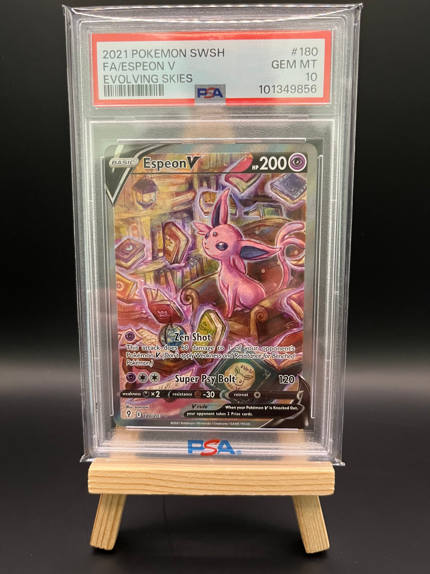 Pokemon Karte Espeon V (EVS 180) PSA 10 - Evolving Skies - English