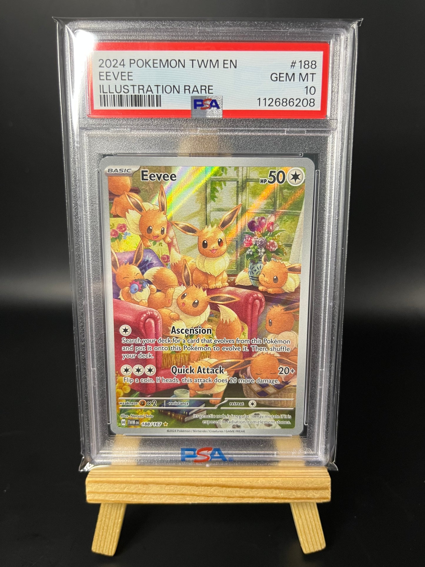 Pokemon Karte Evoli - Eevee (TWM 188) PSA 10 - Twilight Masquerade - Englisch