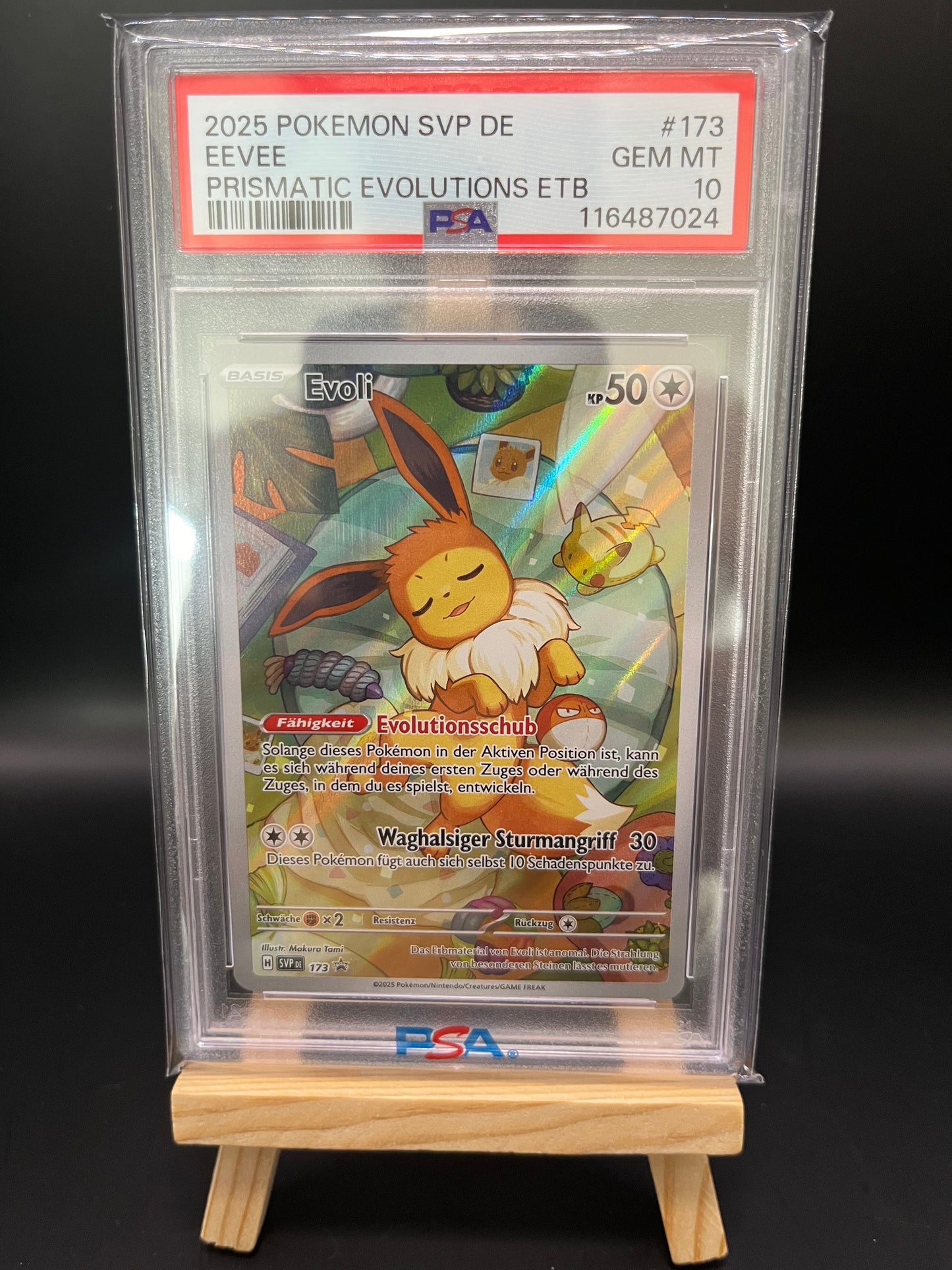 Pokemon Karte Evoli (SVP 173) PSA 10 - SV Black Star Promos - Deutsch