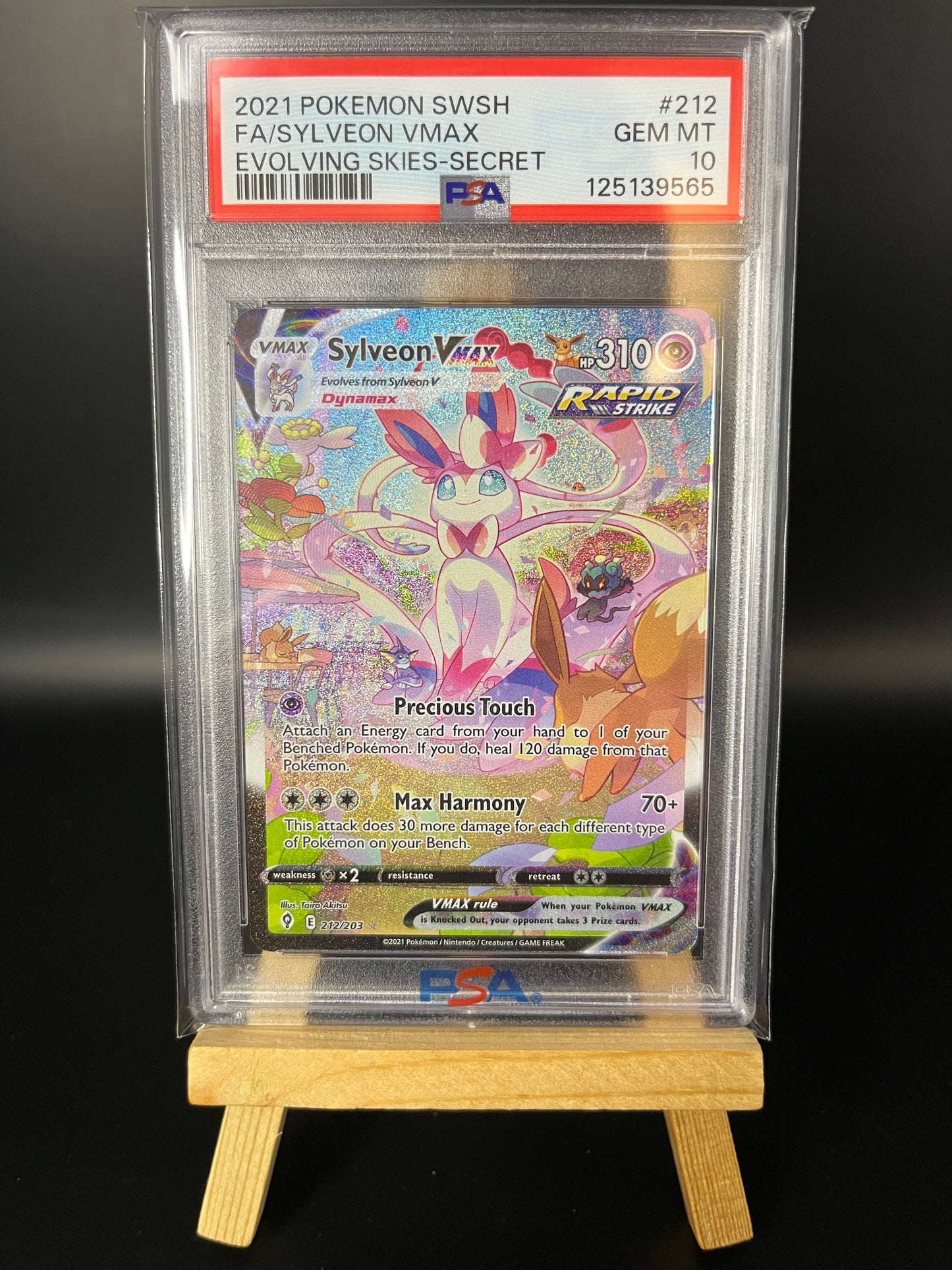 Pokemon Karte Feelinara - Sylveon VMAX (EVS 212) PSA 10 - Evolving Skies - English