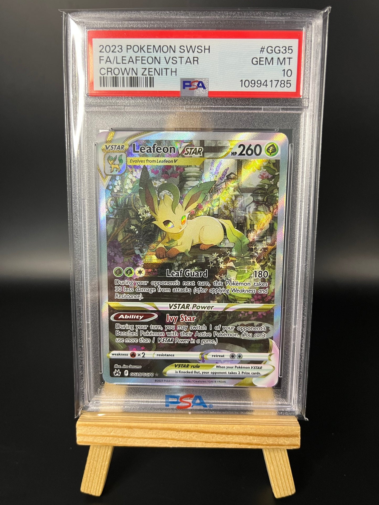 Pokemon Karte Folipurba - Leafeon VSTAR (CRZ GG35) PSA 10 - Crown Zenit - Englisch