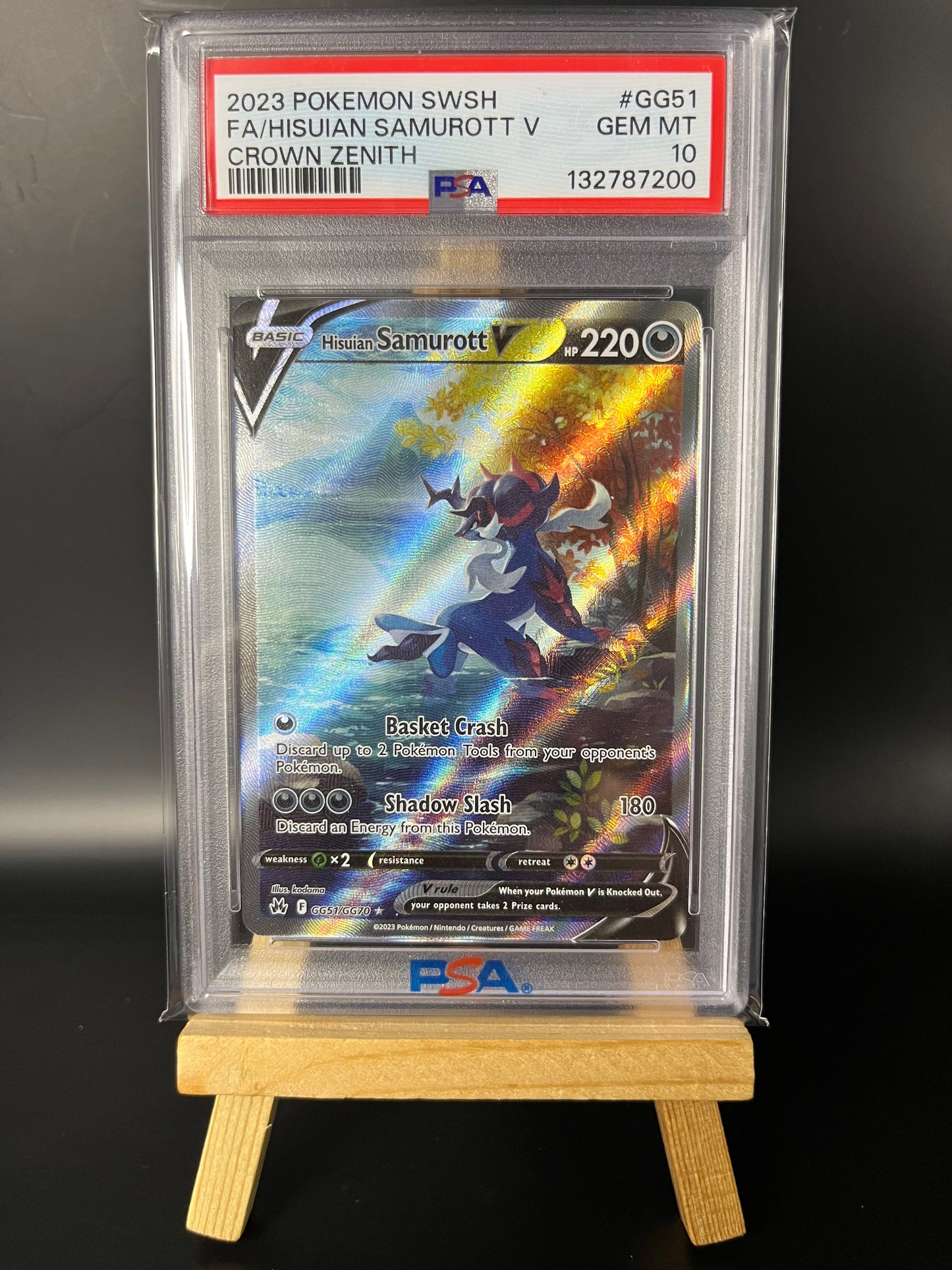 Pokemon Karte Hisui-Admurai - Samurott V (CRZ GG51) PSA 10 - Crown Zenith - English