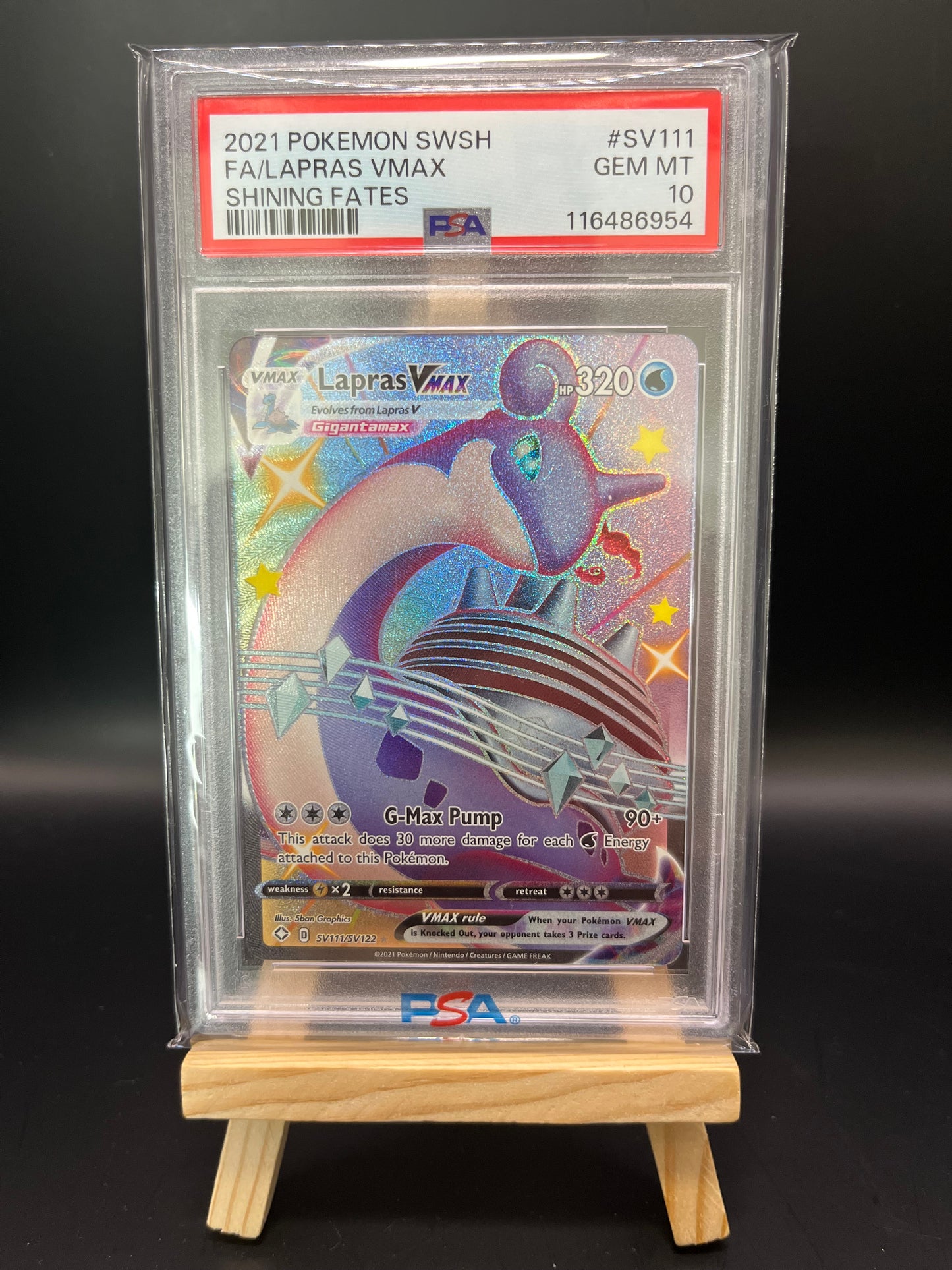 Pokemon Karte Lapras VMAX (SHF SV111) PSA 10 - Shining Fates - English