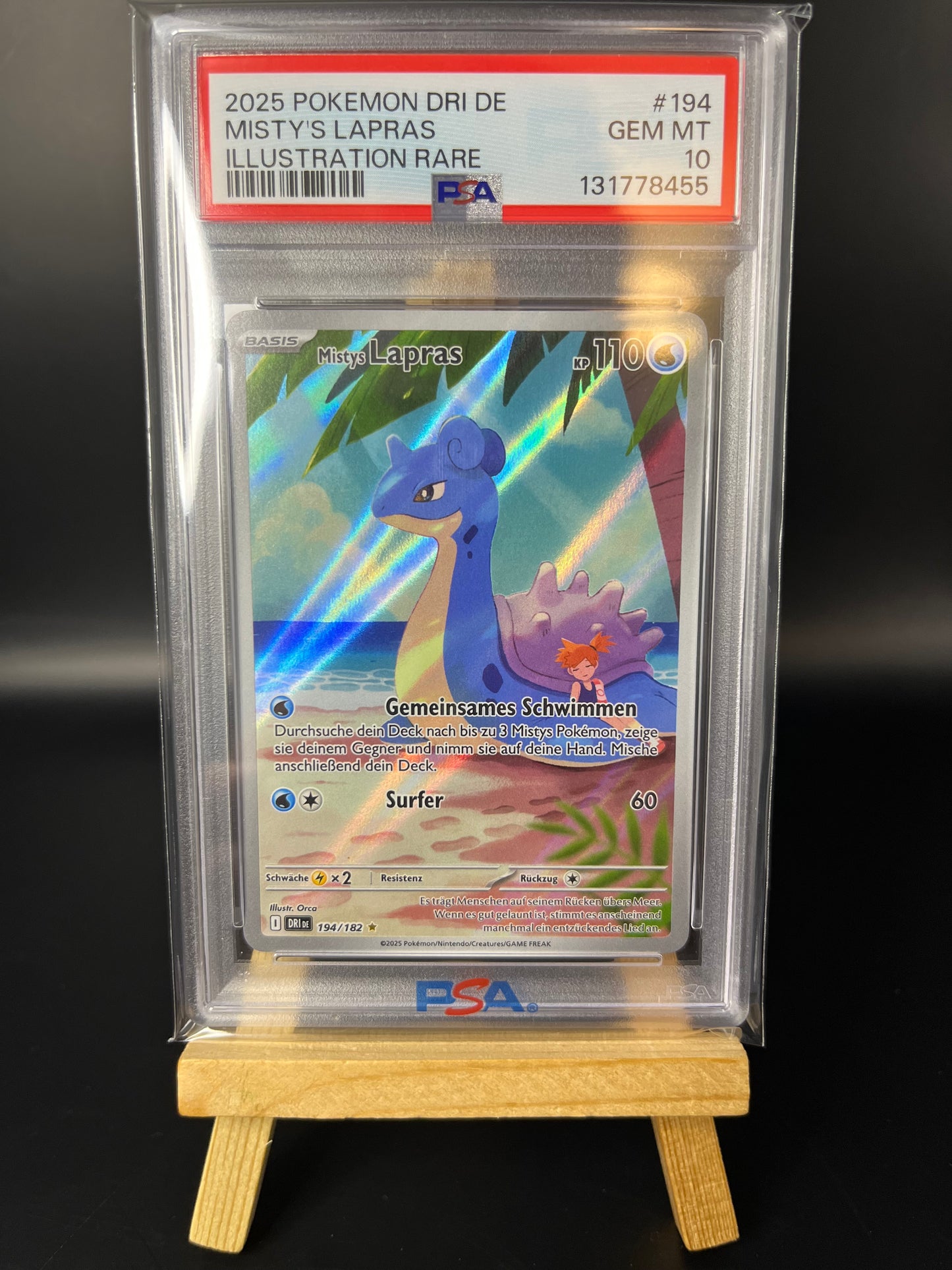 Pokemon Karte Mistys Lapras (DRI 194) PSA 10 - Ewige Rivalen - Deutsch
