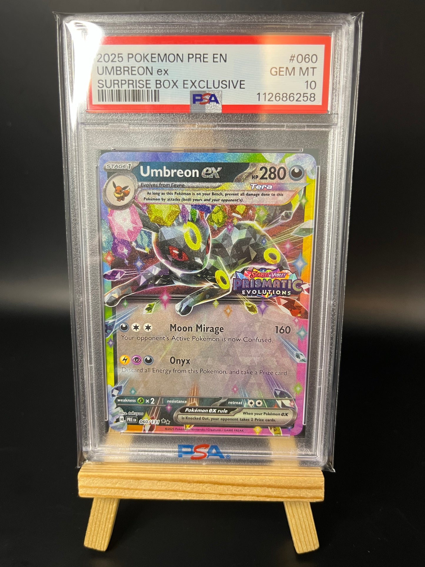 Pokemon Karte Nachtara/Umbreon ex (xPRE 060) PSA 10 - Prismatic Evolutions Promo - Englisch