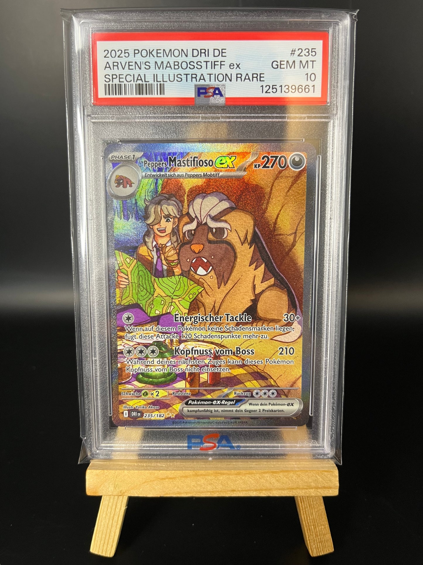 Pokemon Karte Peppers Mastifioso ex (DRI 235) PSA 10 - Ewige Rivalen - Deutsch