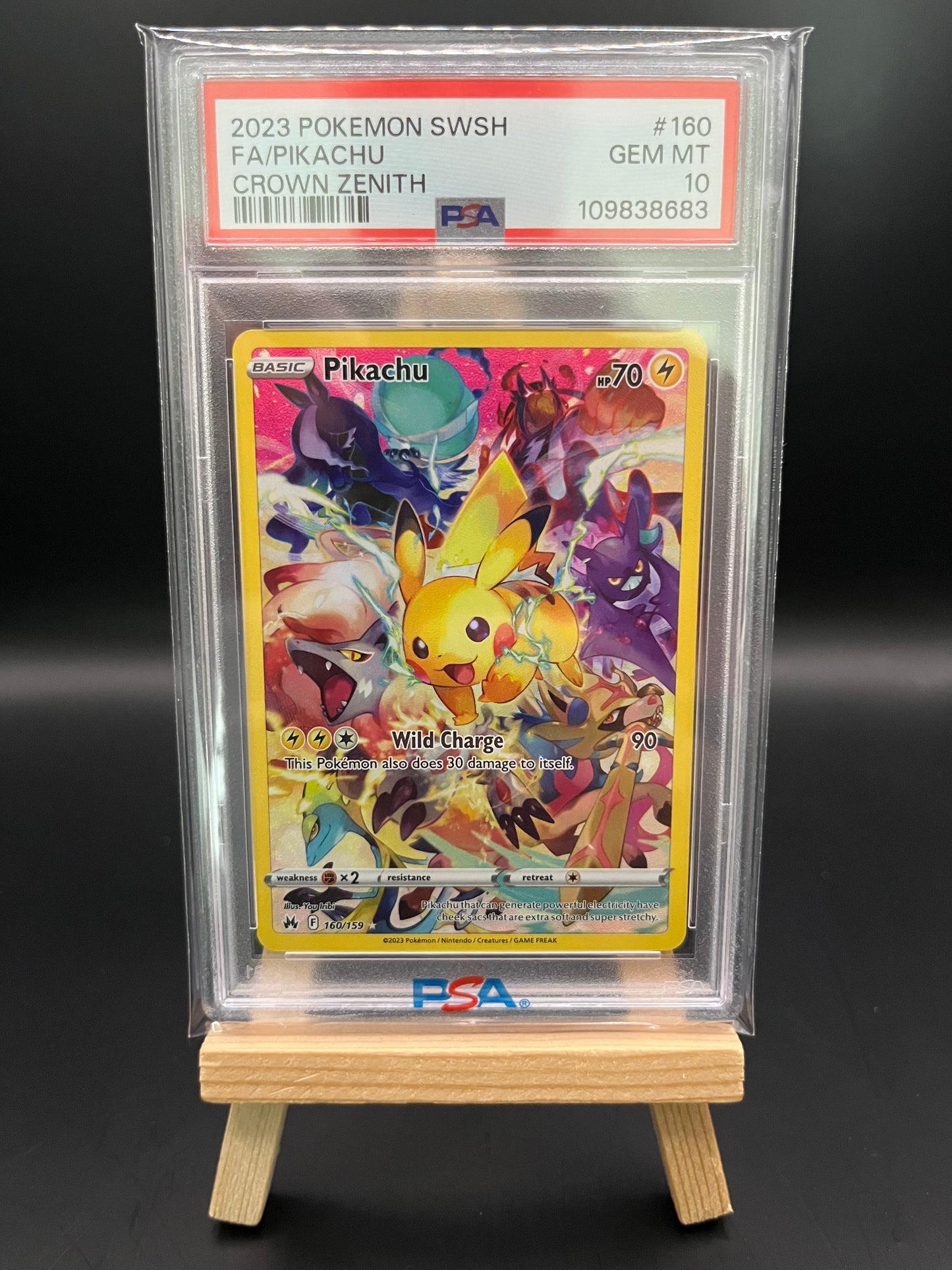 Pokemon Karte Pikachu (CRZ 160) PSA 10 - Crown Zenit - Englisch