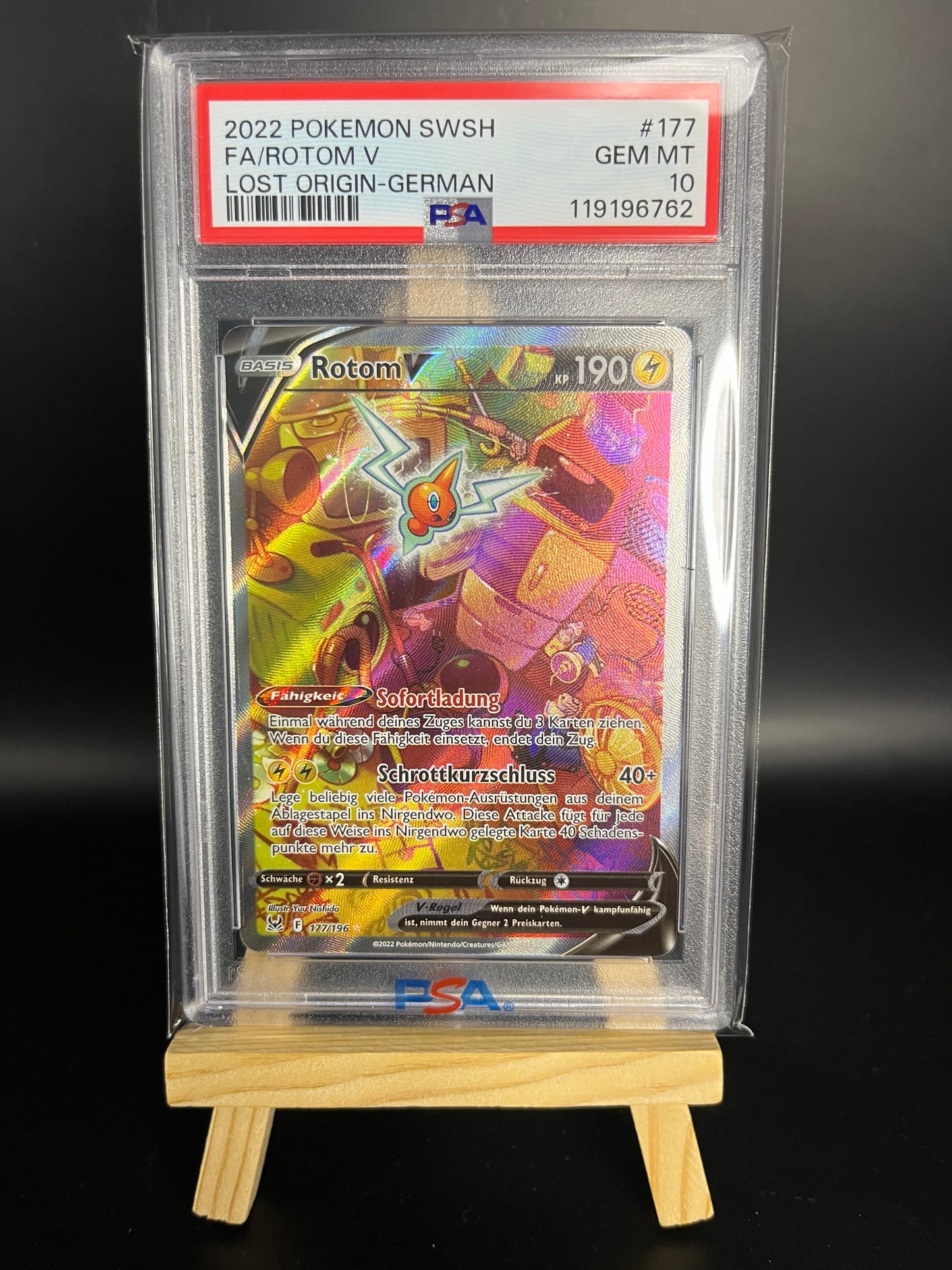 Pokemon Karte Rotom V (LOR 177) PSA 10 - Verlorener Ursprung - Deutsch