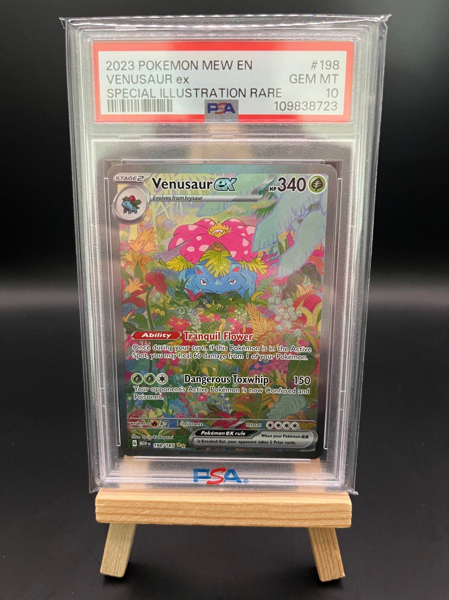 Pokemon Karte Bisaflor - Venusaur ex (MEW 198) PSA 10 - 151 - Englisch