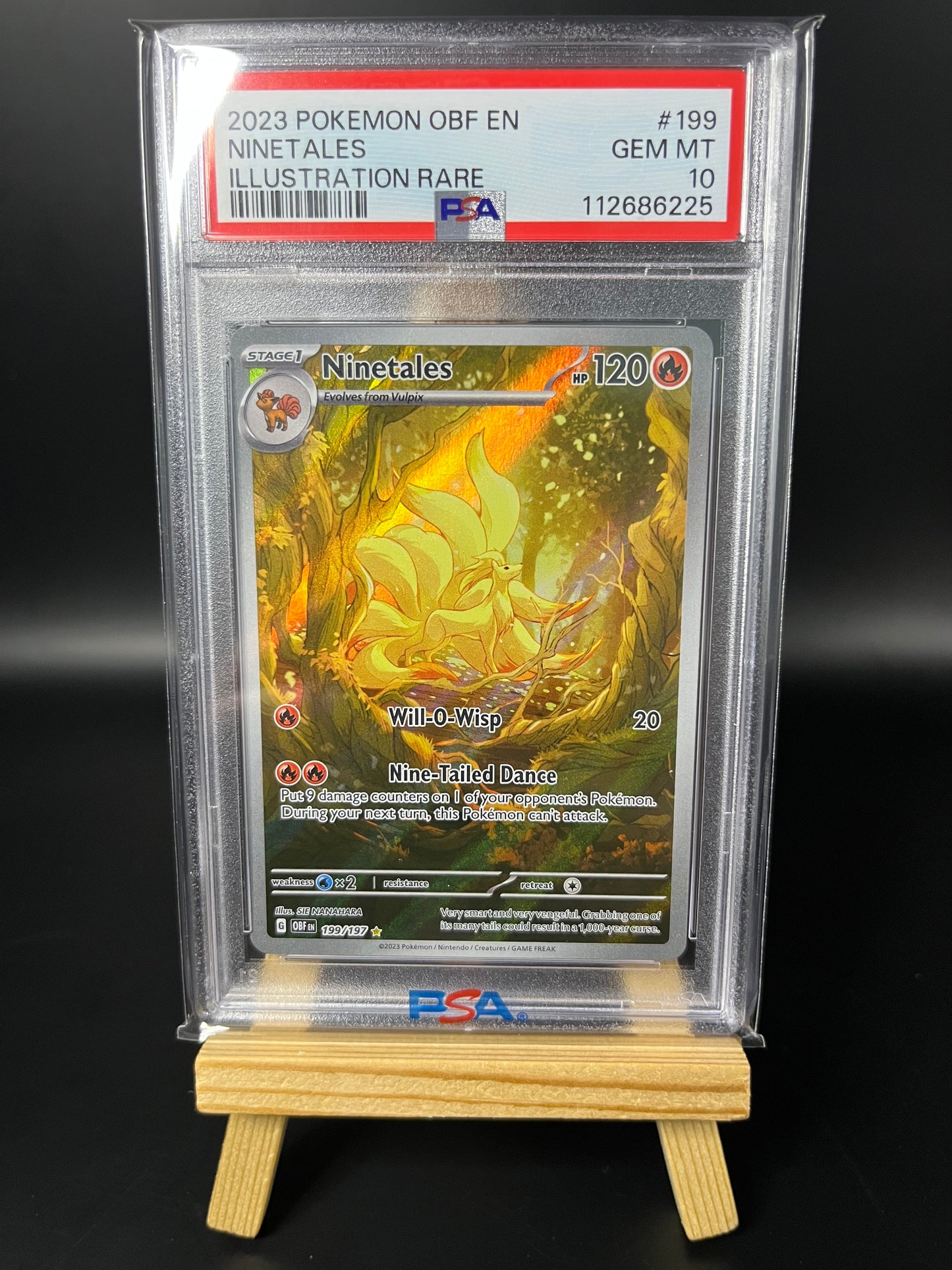 Pokemon Karte Vulnona - Ninetales (OBF 199) PSA 10 - Obsidian Flames - Englisch