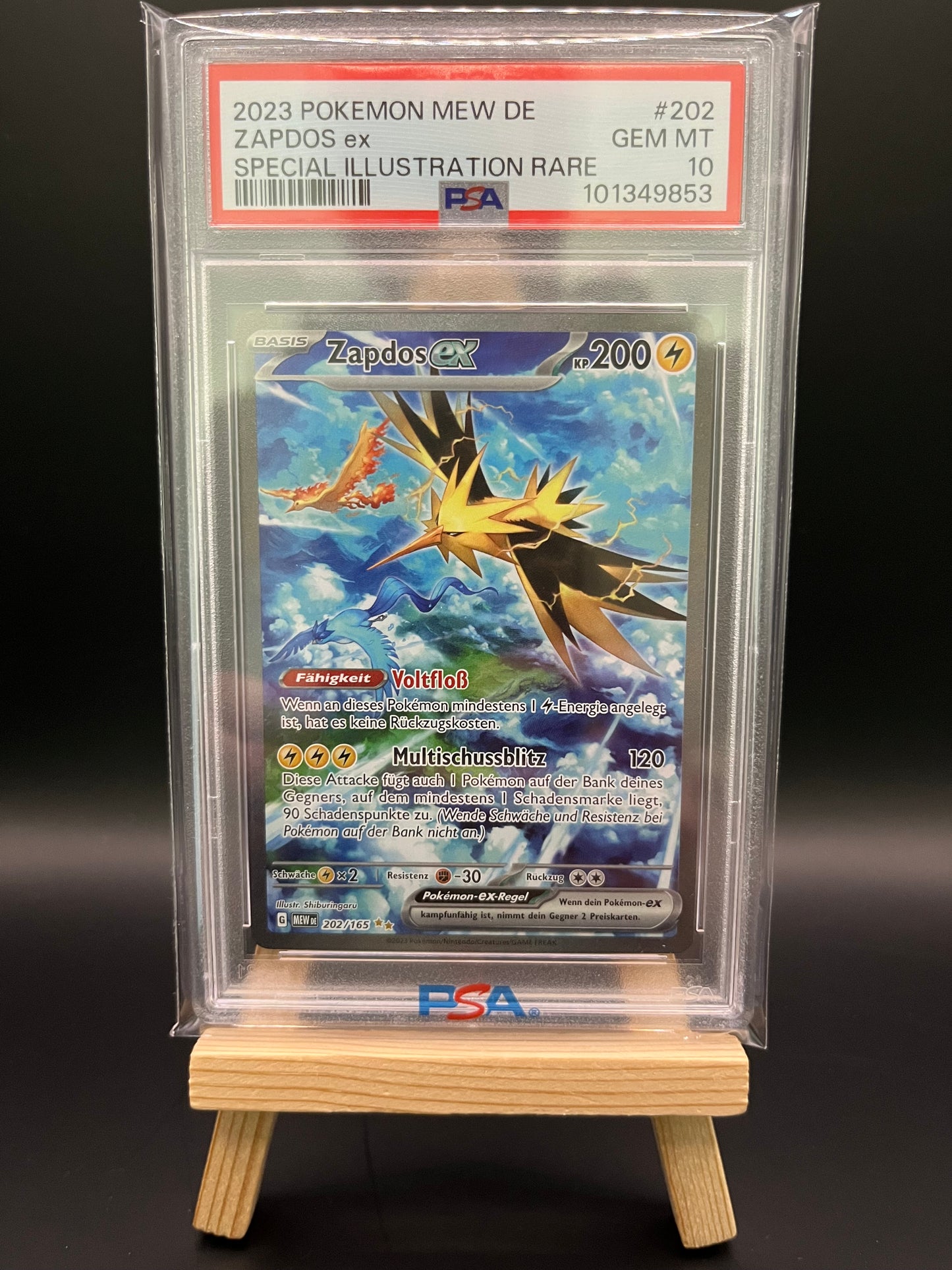 Pokemon Karte Zapdos ex (MEW 202) PSA 10 - 151 - Deutsch