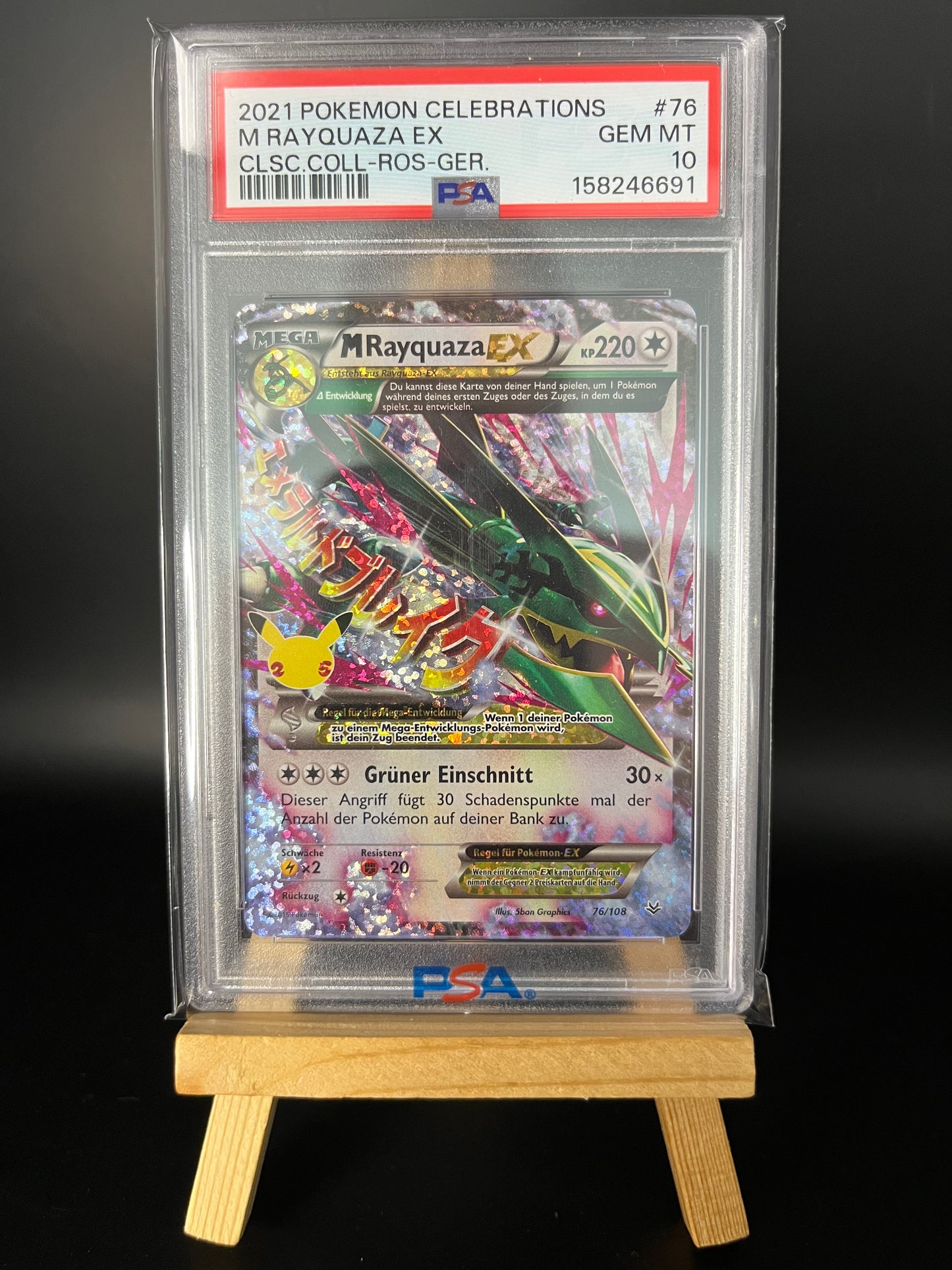 Pokémon Karte MRayquaza EX (CEL ROS 76) PSA 10 - Celebrations - Deutsch