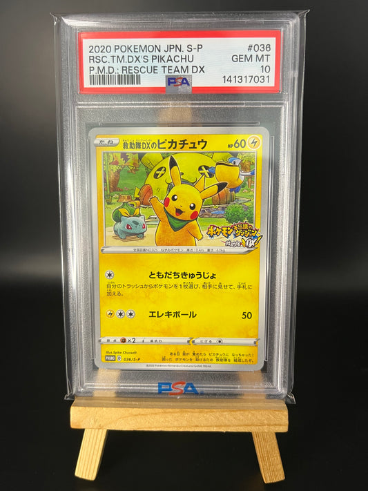 Pokémon Karte Rescue Team DX's Pikachu (S-P 36) PSA 10 - Sword & Shield Promos - Japanese