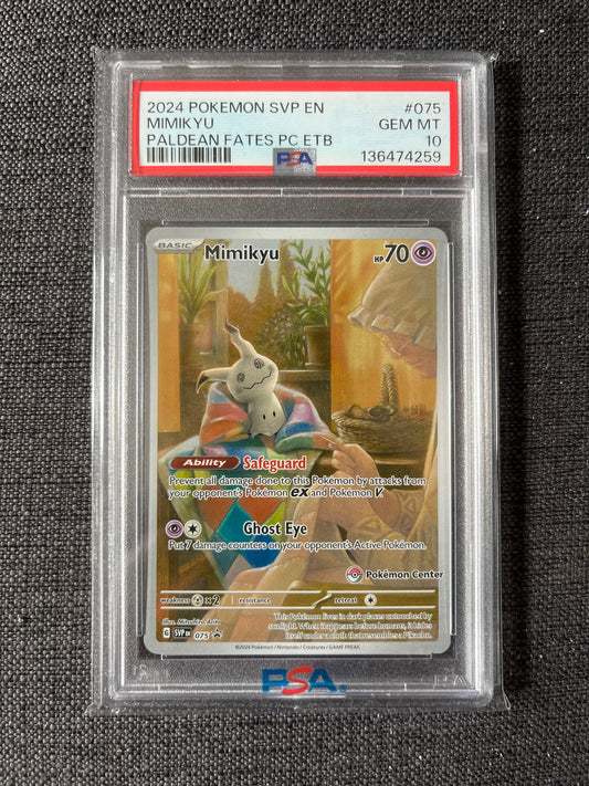 Pokemon Karte Mimigma - Mimikyu (SVP 075) PSA 10 - Pokemon Center Promo - English