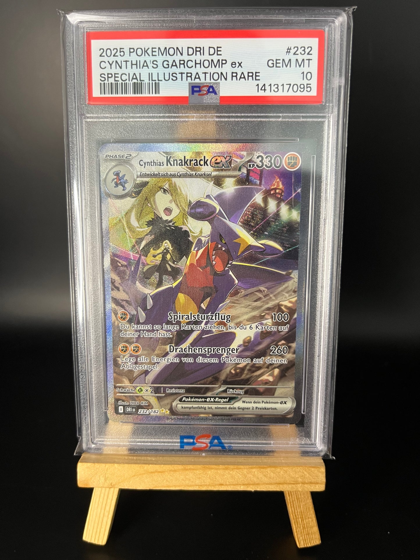 Pokémon Karte Cynthias Knakrack ex (DRI 232) PSA 10 - Ewige Rivalen - Deutsch