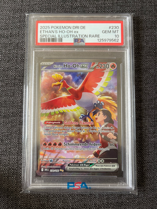 Pokemon Karte Klarins Ho-Oh ex (DRI 230) PSA 10 - Ewige Rivalen - Deutsch